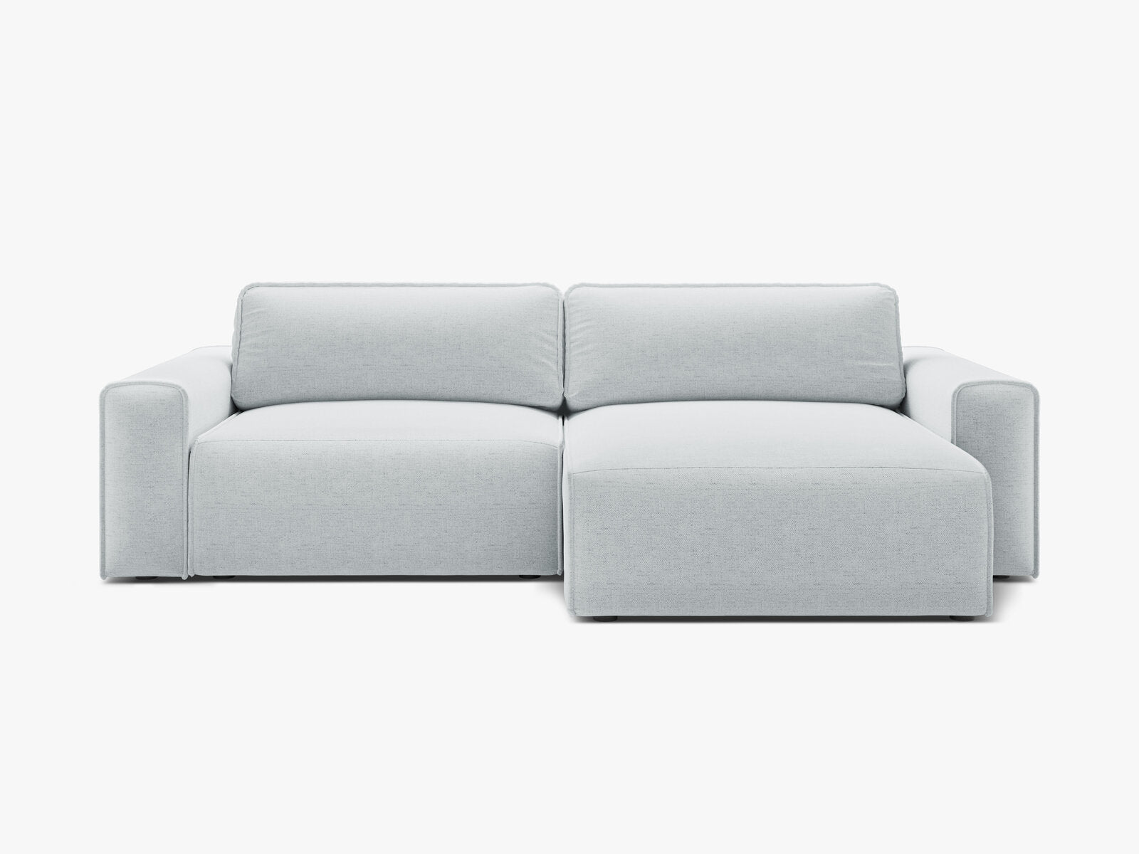 Micadoni Ecksofa Victor 3-Sitzer mit Schlaffunktion Rechts Strukturierter Stoff Hellgrau