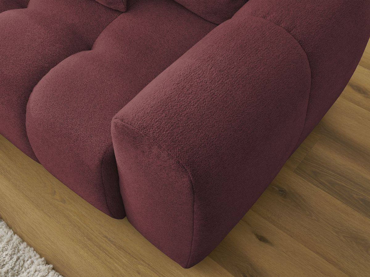 Bobochic Roxelane Ecksofa mit Schlaffunktion und Bettkasten 258 × 150 cm Melange-Stoff Rot Ecke links