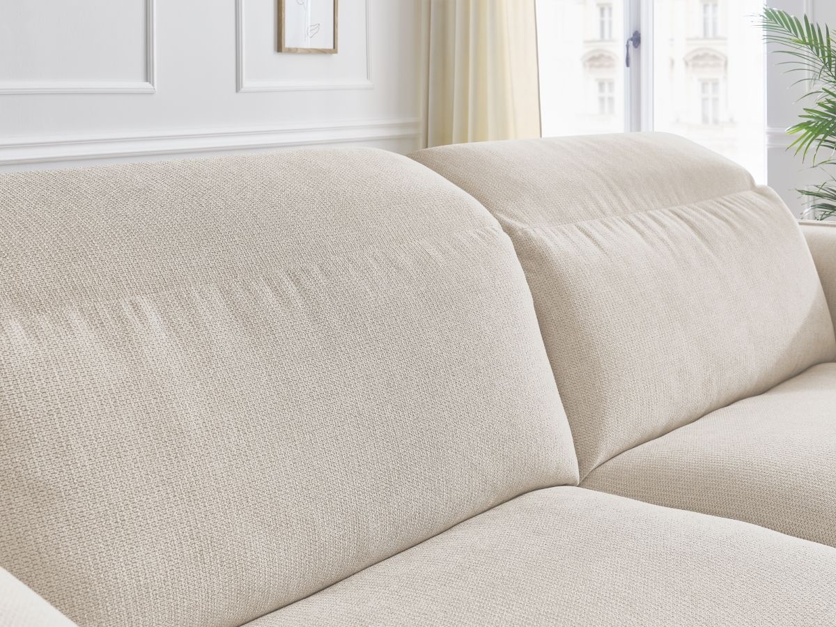 Bobochic Achille Schlafsofa 3-Sitzer Melange-Stoff Beige, Liegefläche 140 × 200 cm