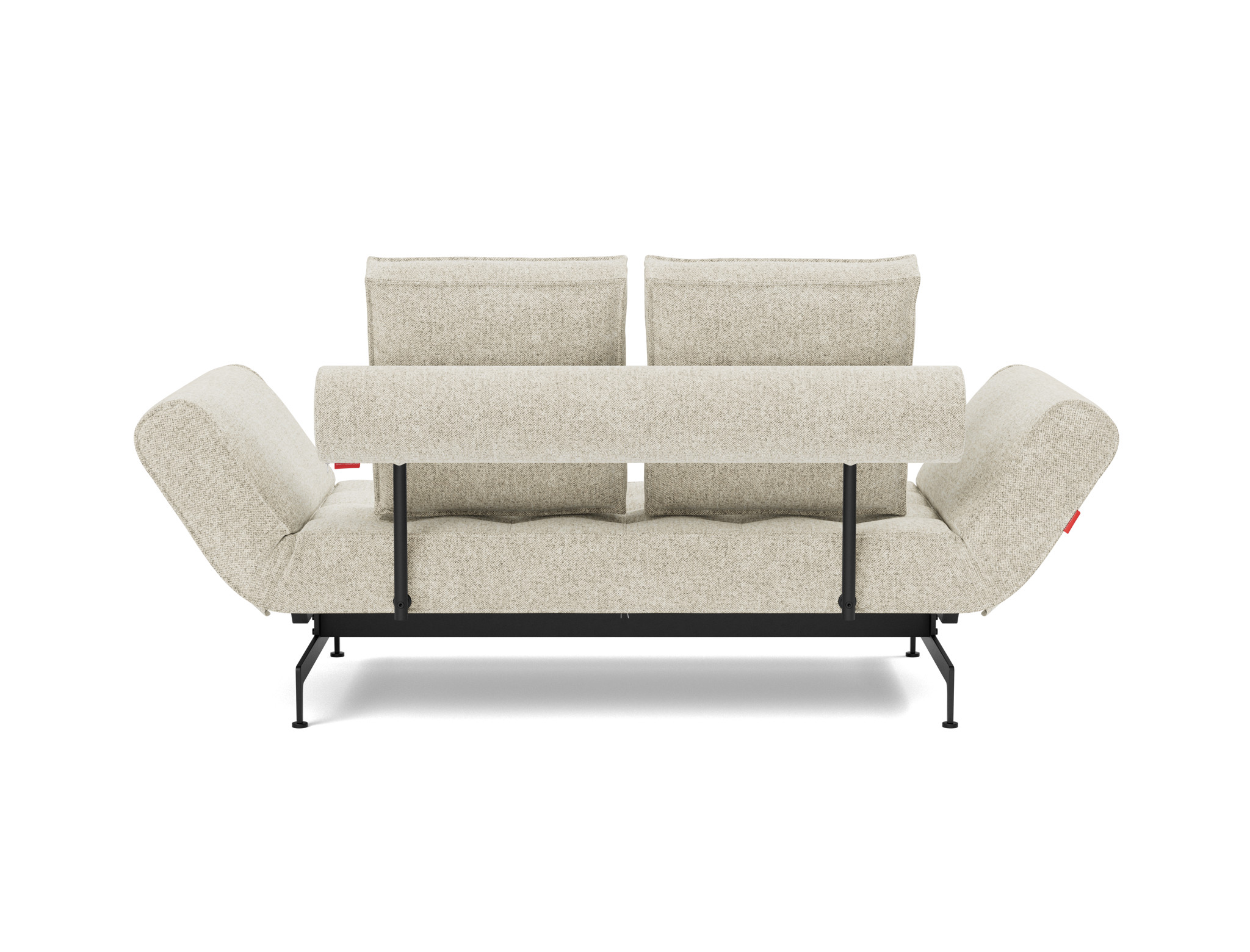 Tagesbett Ghia Strukturierter Stoff Taura 357-Off-White Beine Laser schwarz