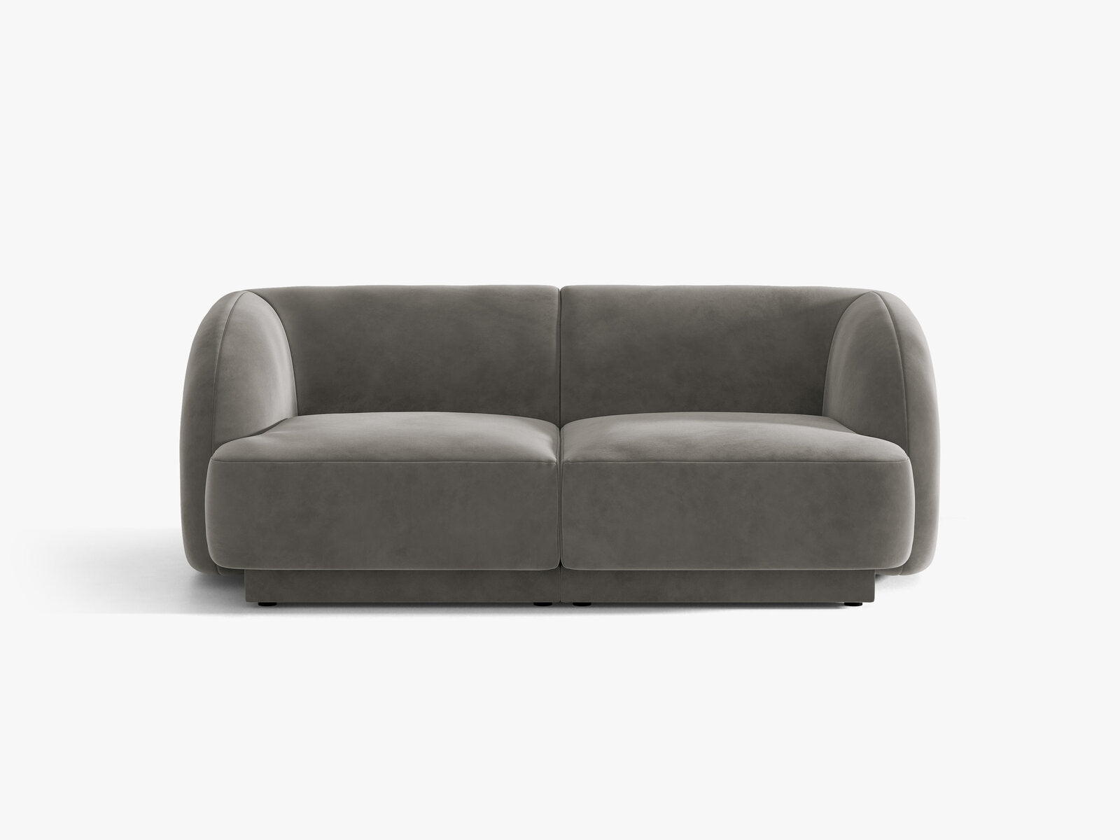 Micadoni Sofa Miley 2-Sitzer Samt Bluvel Hellgrau