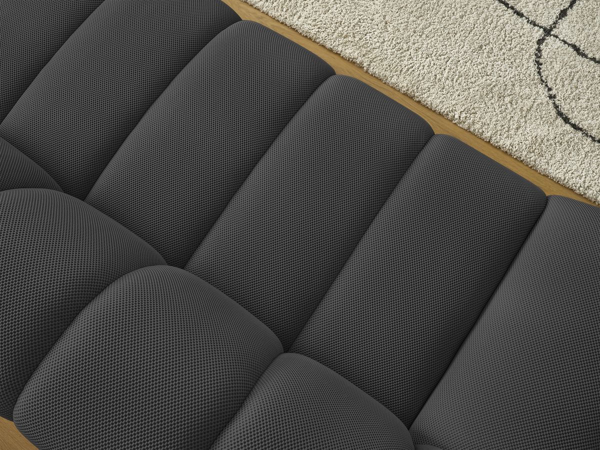 Bobochic Hayden Sofa 2-Sitzer Mesh-Stoff Schwarz