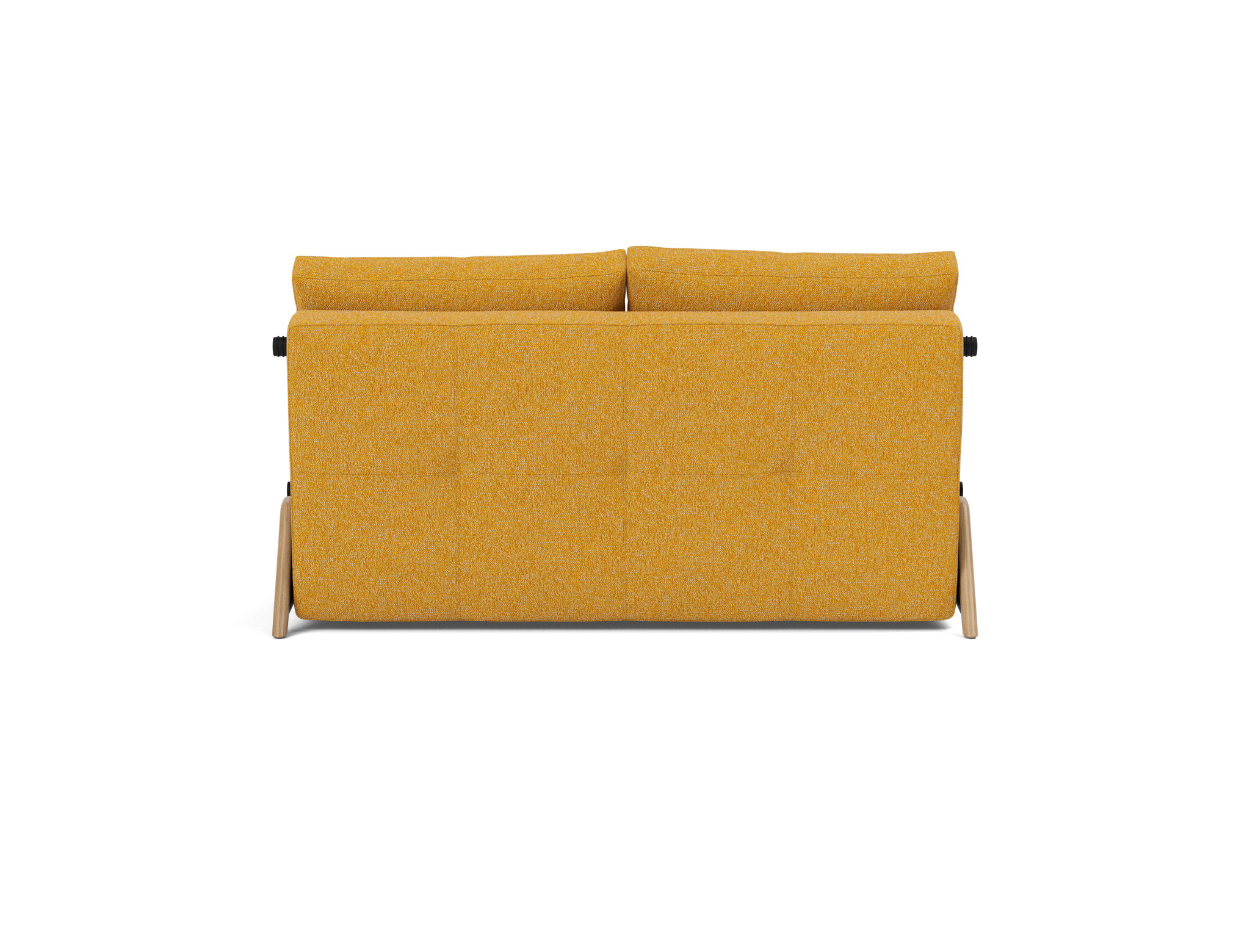 Schlafsofa Cubed 140 Boucle Skandi 536-Ochre Beine Eiche