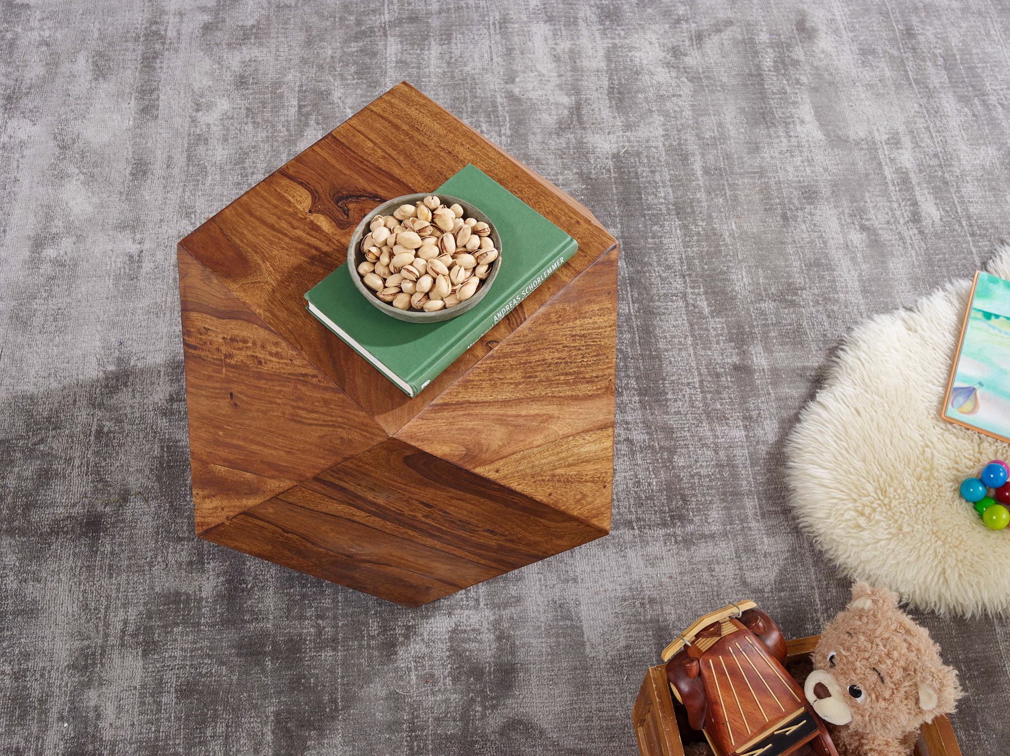 Couchtisch Vestby Massivholz Braun 57 × 57 × 42,5 cm