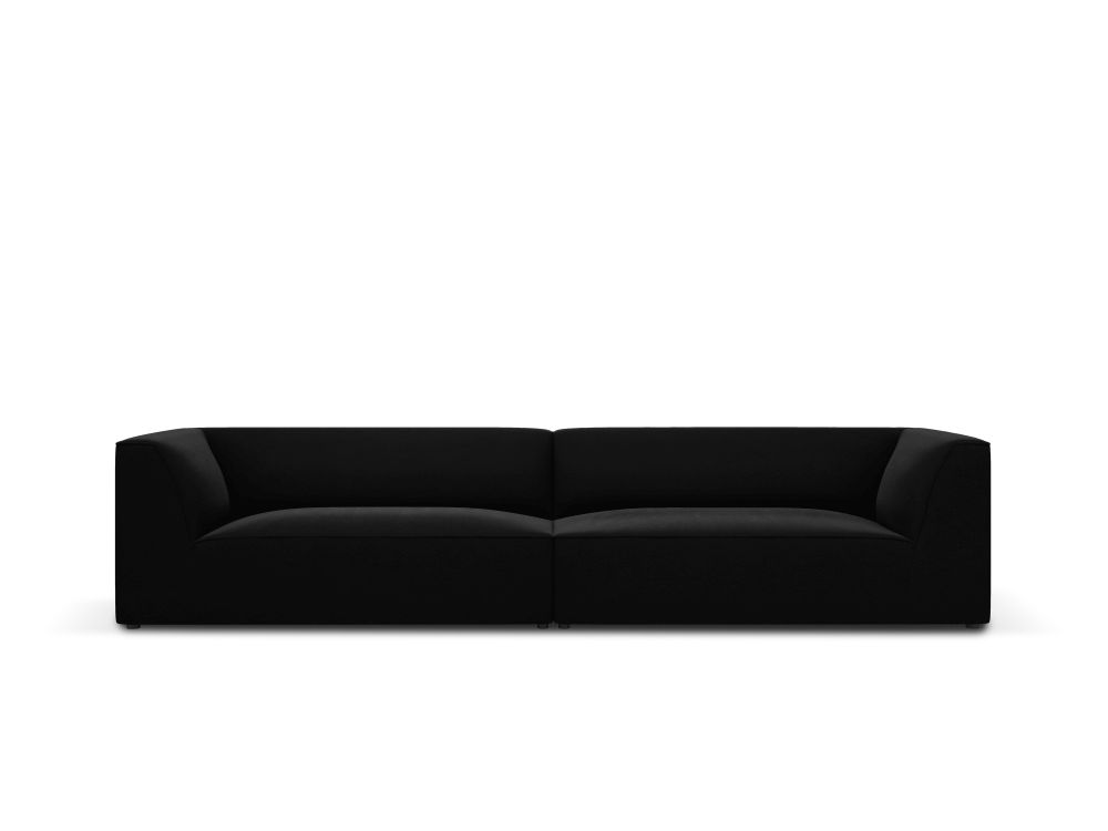 Cosmopolitan Design Sofa Siena 4-Sitzer Samt Salvador Schwarz