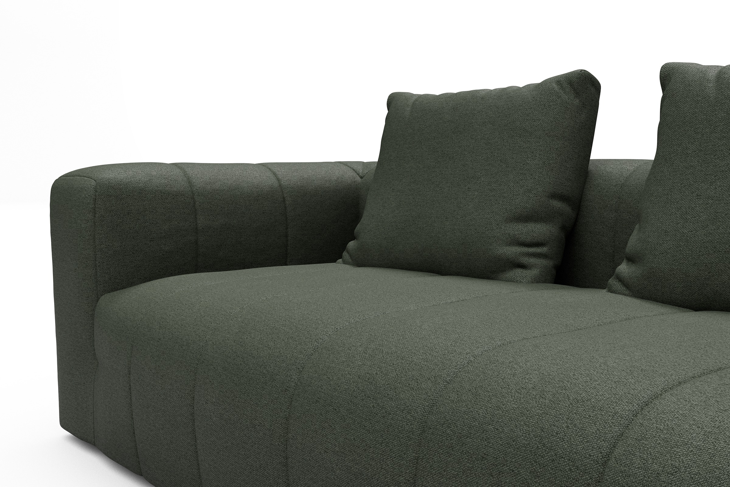 Ecksofa Hugo 2x 2,5-Sitzer Armlehne links Denari-Forest-Green