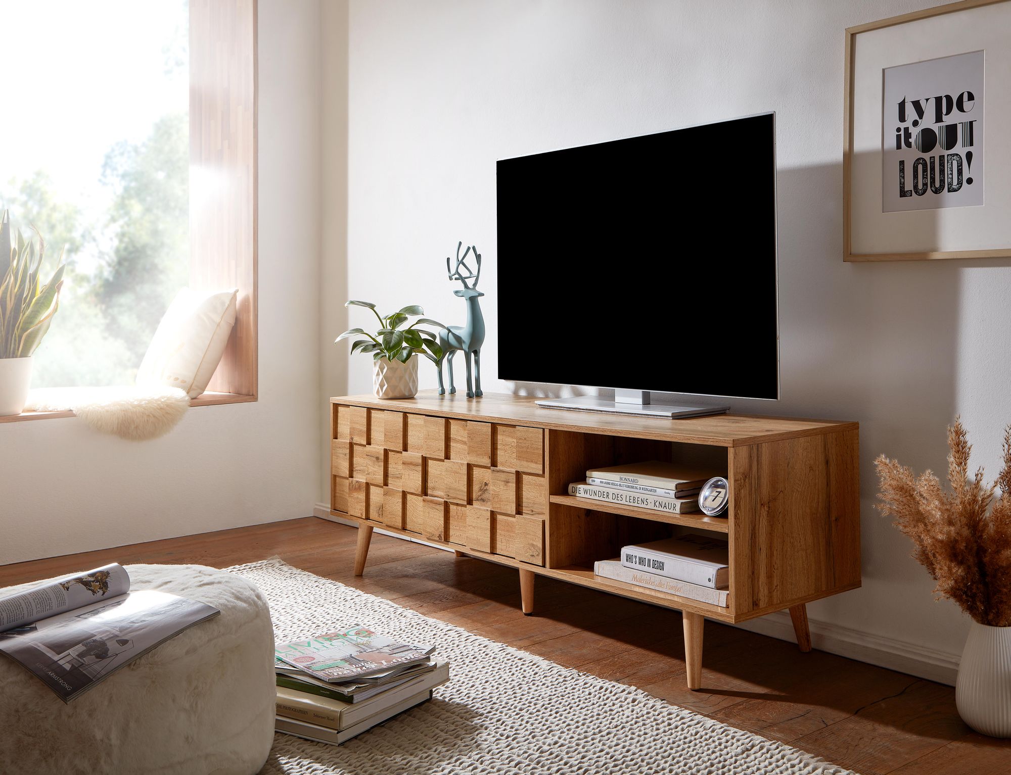 TV-Board Anholt Braun 160 × 40 × 51 cm