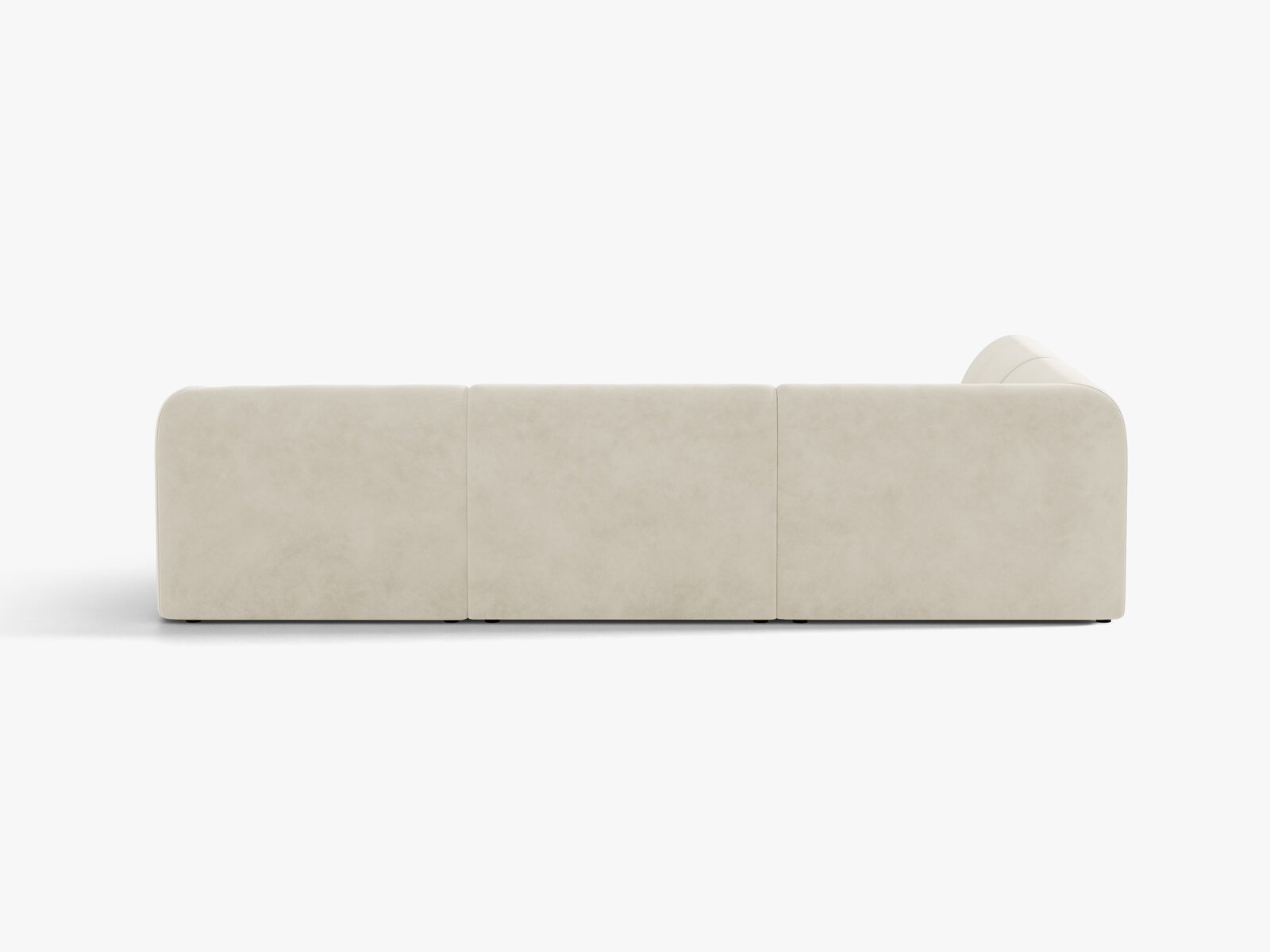 Micadoni Ecksofa Miley 6-Sitzer Links Samt Bluvel Helles Beige