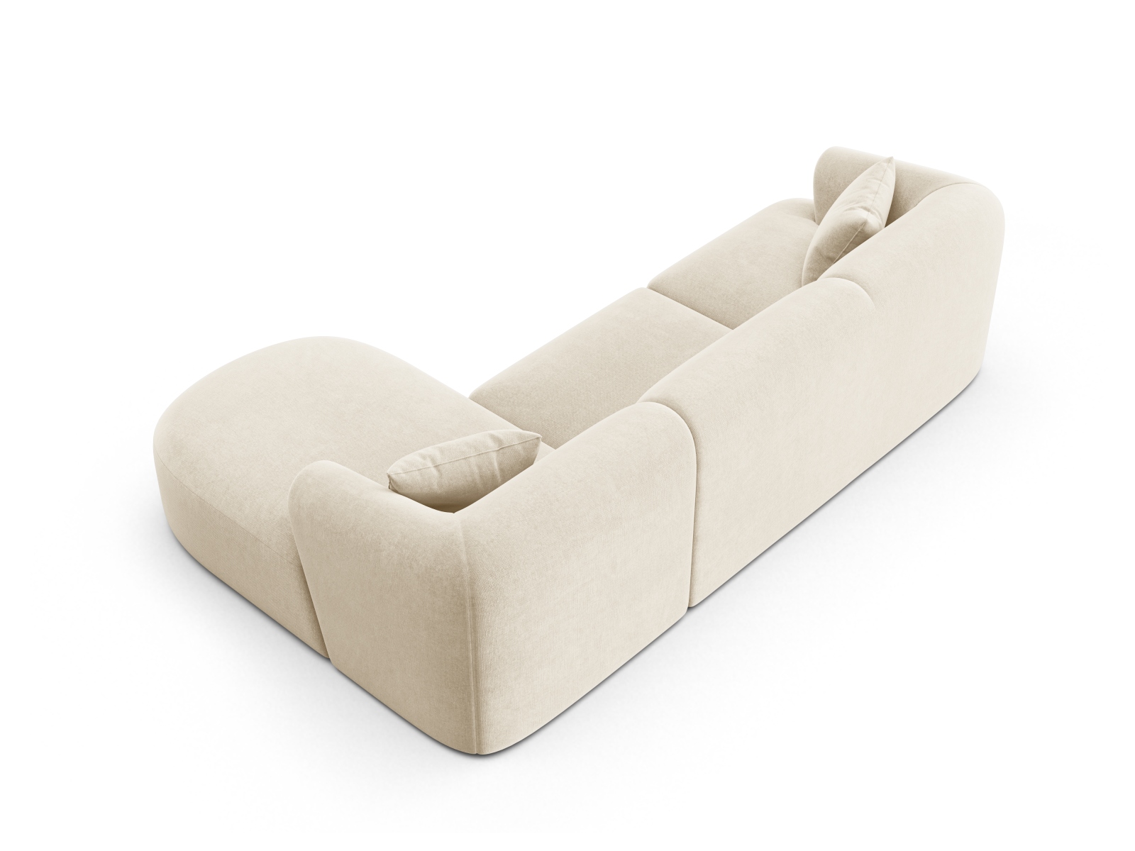 Cosmopolitan Design Ecksofa Campi 4-Sitzer Samt Vogue Helles Beige Rechts