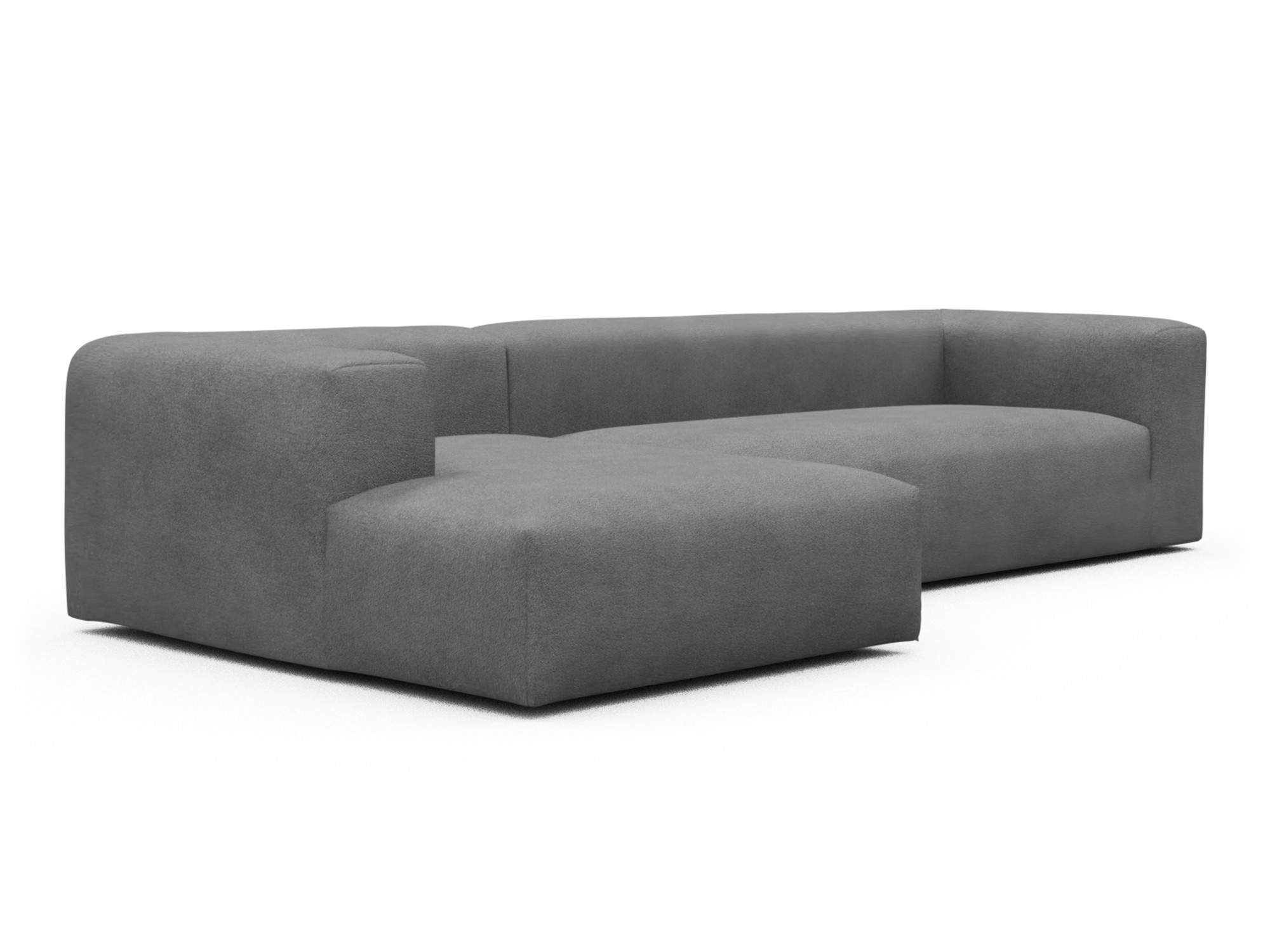 Skandi Home Ecksofa Fred Chaiselongue links mit 2,5-Sitzer Boucle-Ash-Grey moebelfaktor