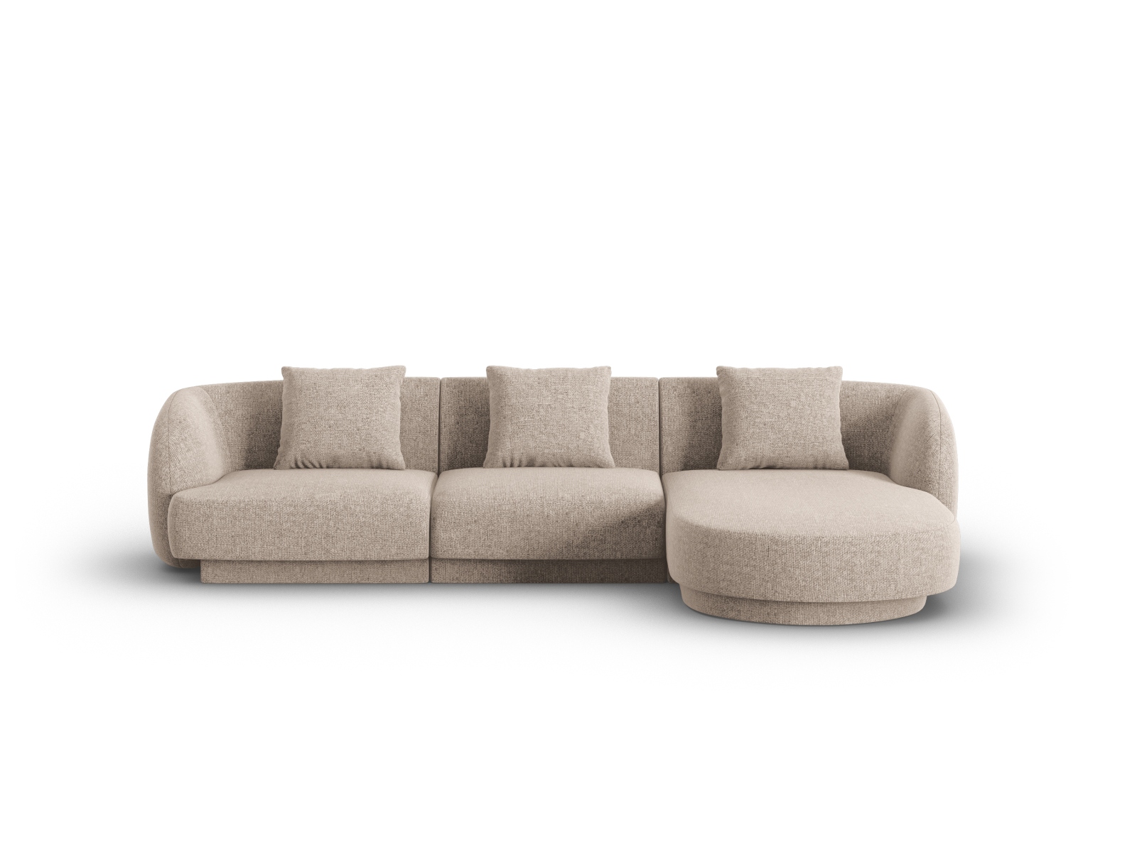 Cosmopolitan Design Ecksofa Tulum 4-Sitzer Chenille Eden Dunkelbeige Rechts