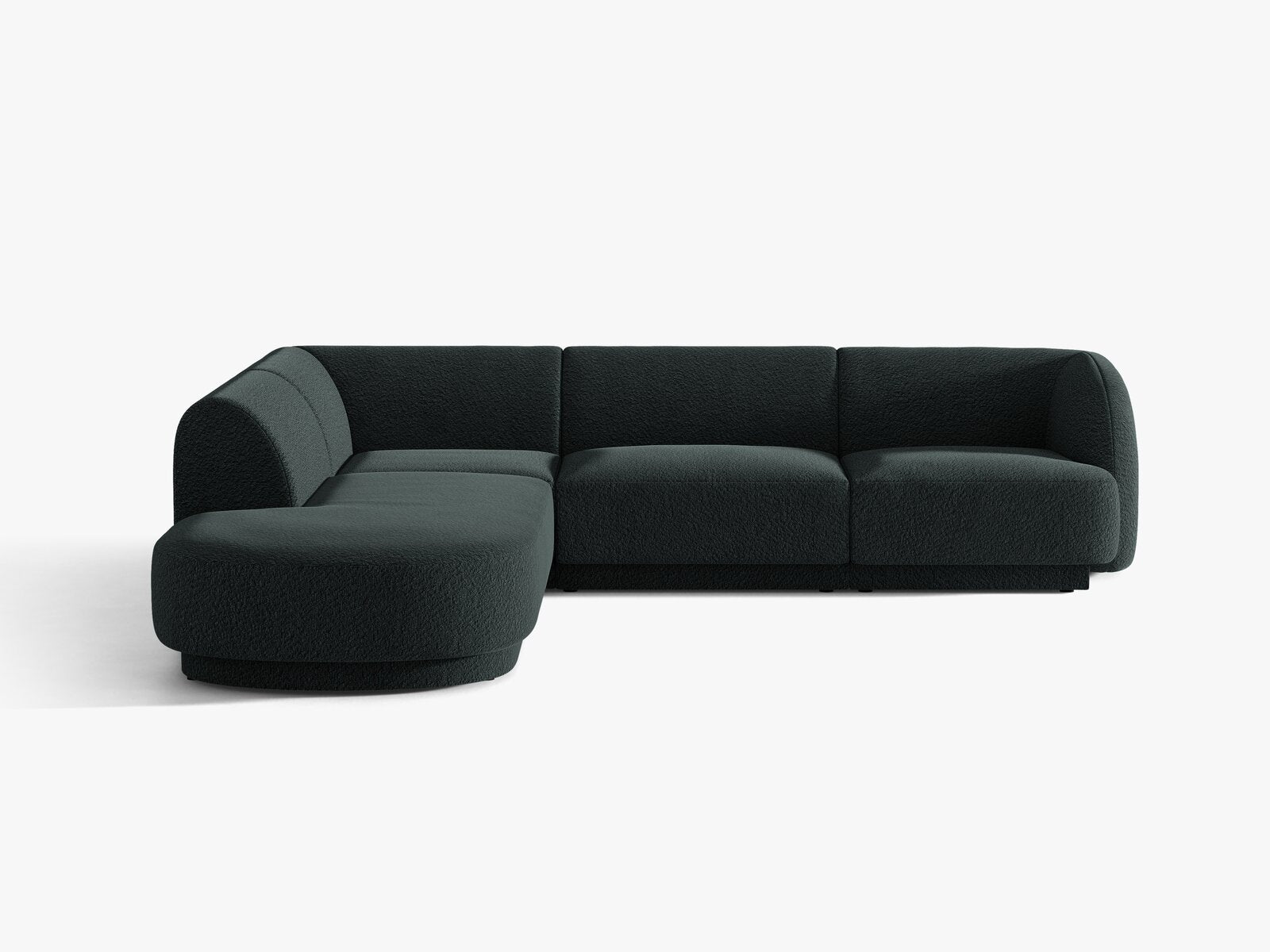 Micadoni Ecksofa Miley 6-Sitzer Links Boucle Baloo Schwarz