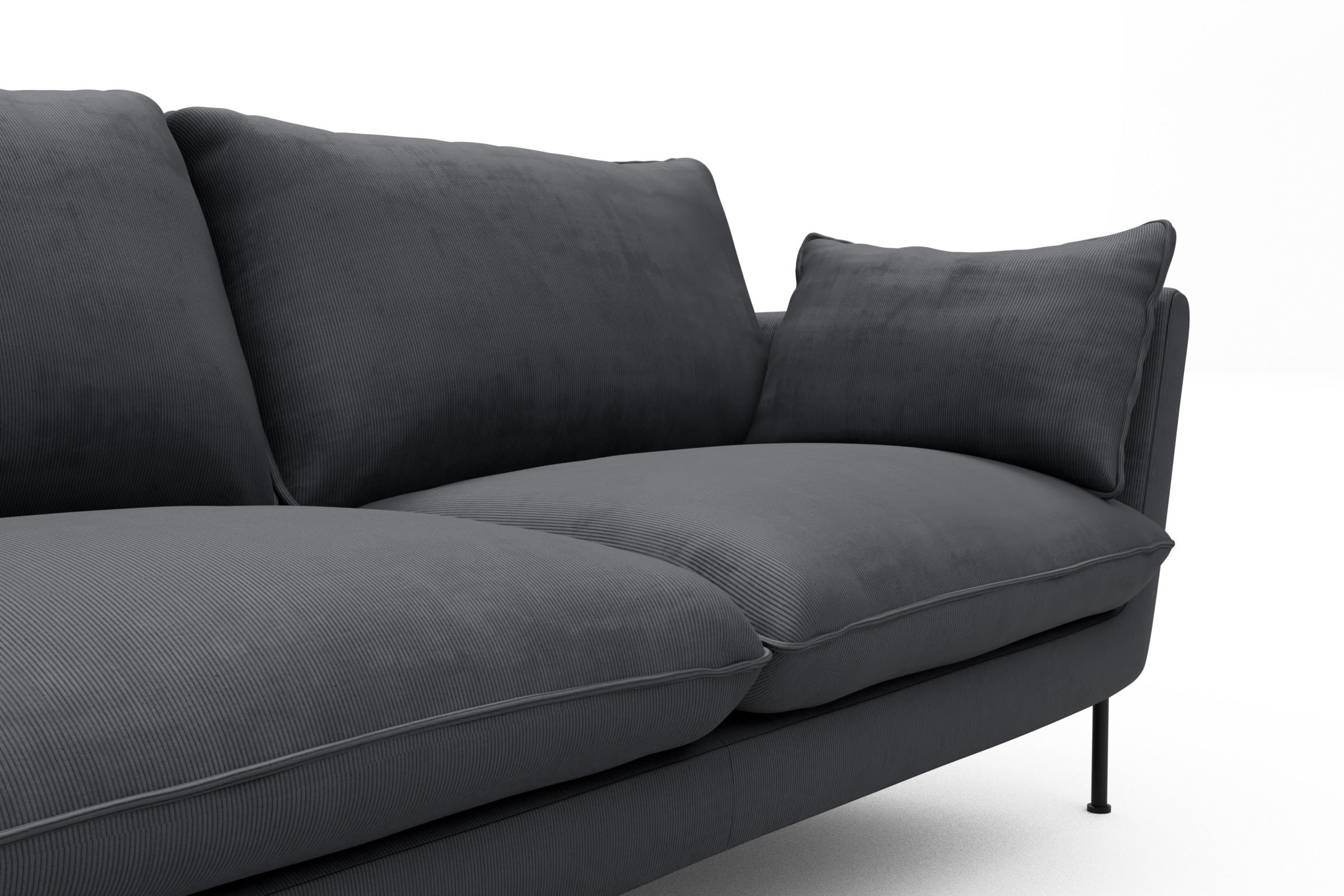 Sofa Anton 2-Sitzer Cordufine-Slate-Grey