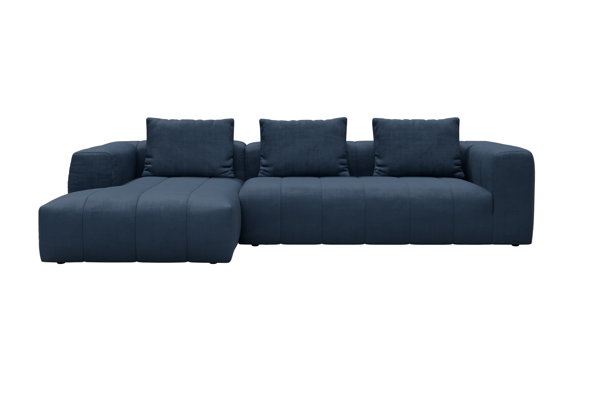 Hugo 2,5-Sitzer Armlehne rechts mit Chaiselongue Cordufine-Royal-Blue moebelfaktor
