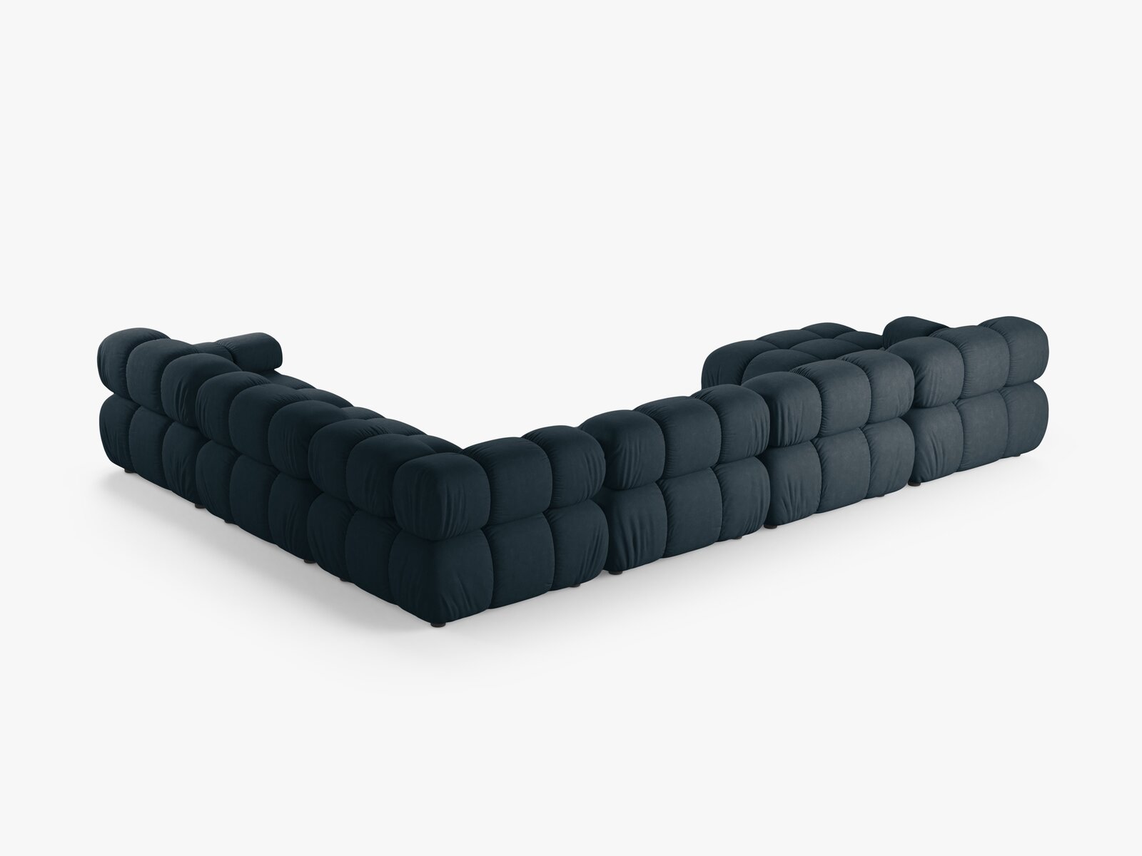 Micadoni Modulares Panorama Ecksofa Bellis 8-Sitzer Rechts Strukturierter Stoff Liberty Dunkel Petrol