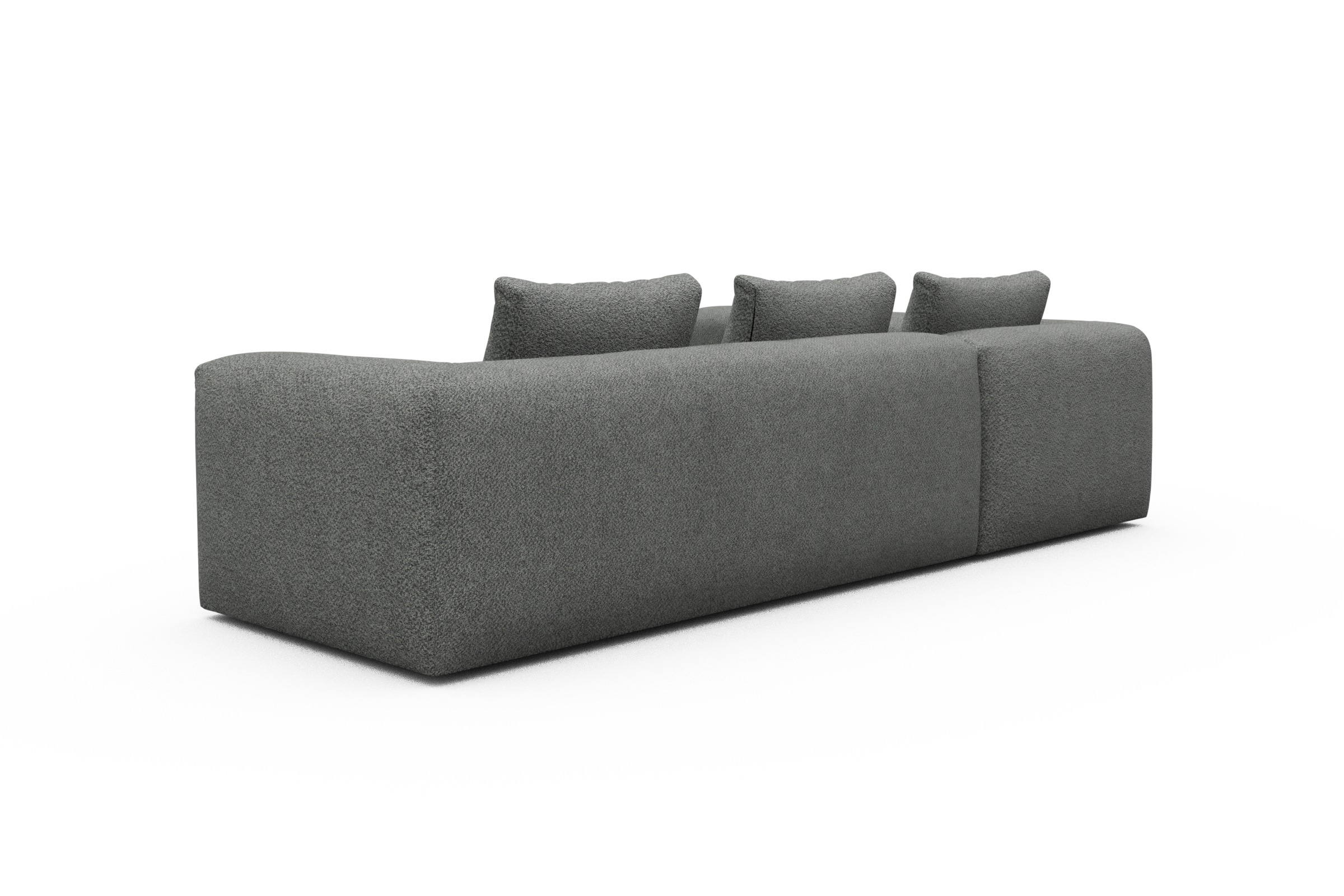 Ecksofa Fred 2x 2,5-Sitzer links offen Vanora-Warm-Grey