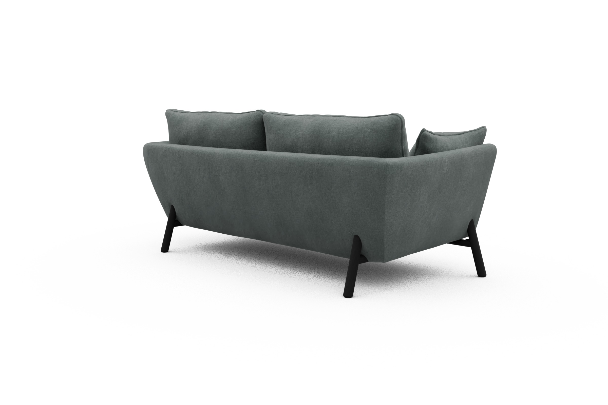 Sofa Emil 2-Sitzer Beinfarbe Eiche Schwarz Smooth-Silver-Grey