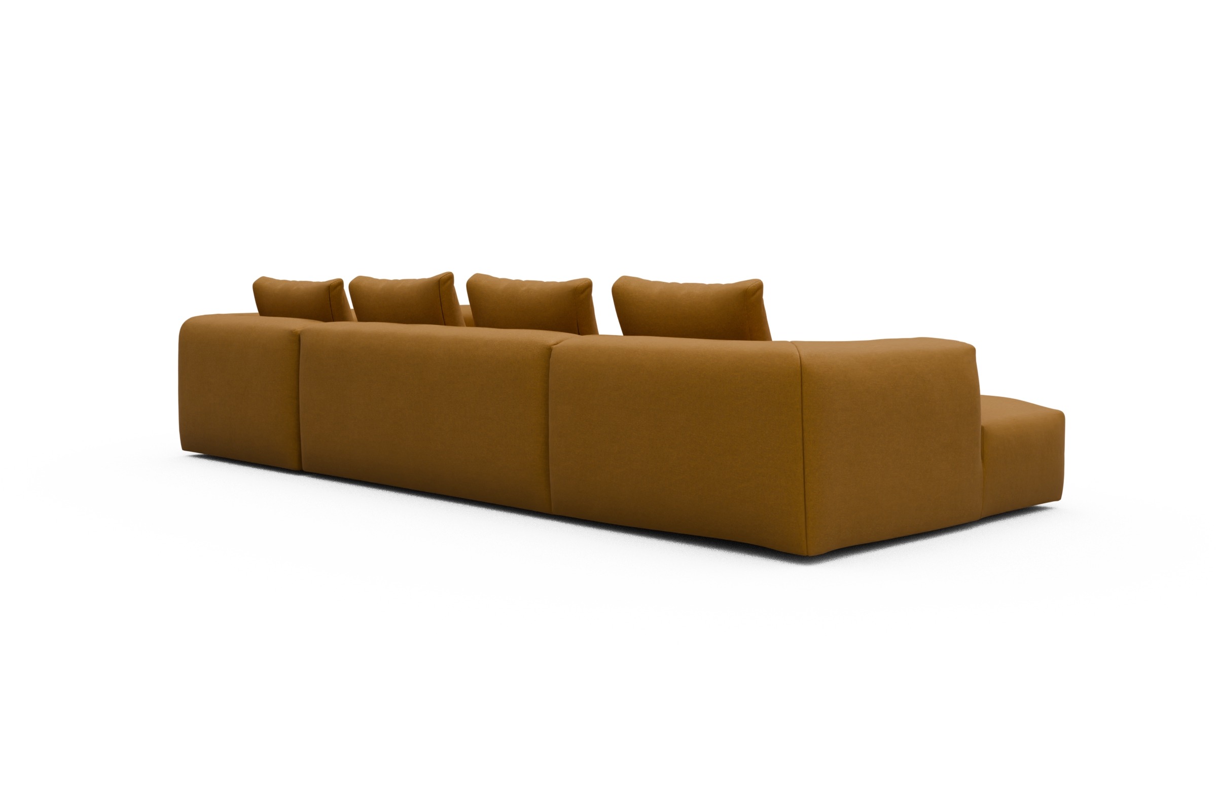 Wohnlandschaft Fred Chaiselongue links mit 2-Sitzer und lange Armlehne rechts Satya-Ocre