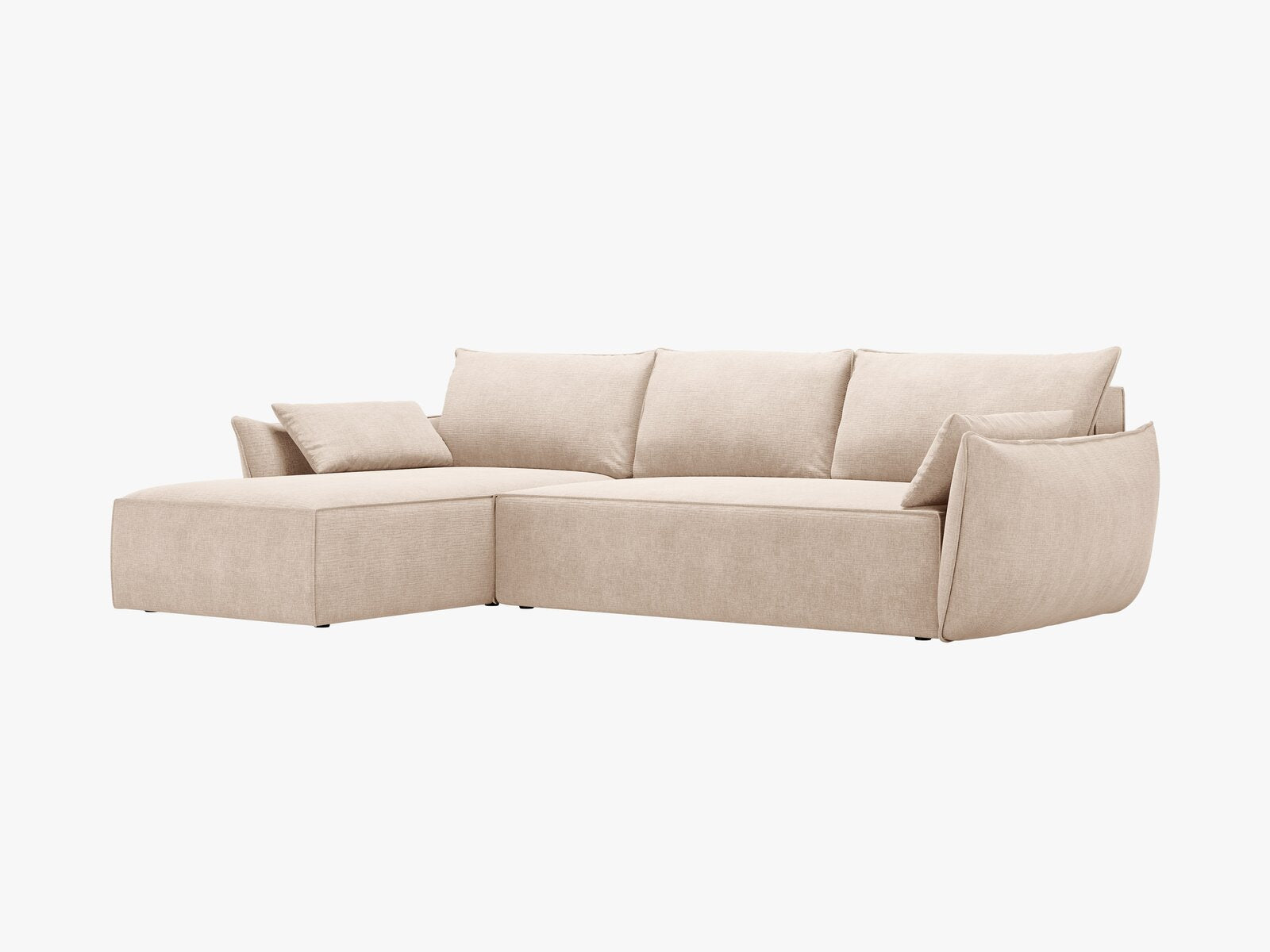 Micadoni Kaelle Ecksofa 4-Sitzer mit Schlaffunktion Rechts Chenille Over The Horizon Beige