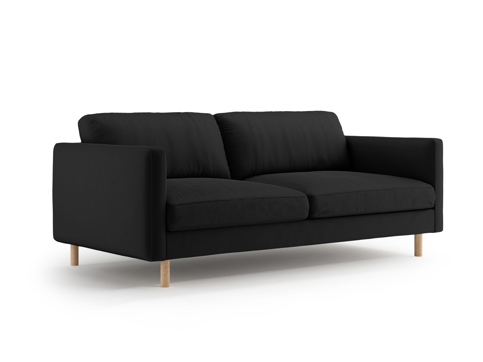 Micadoni Sofa Eden 3-Sitzer Samt Schwarz