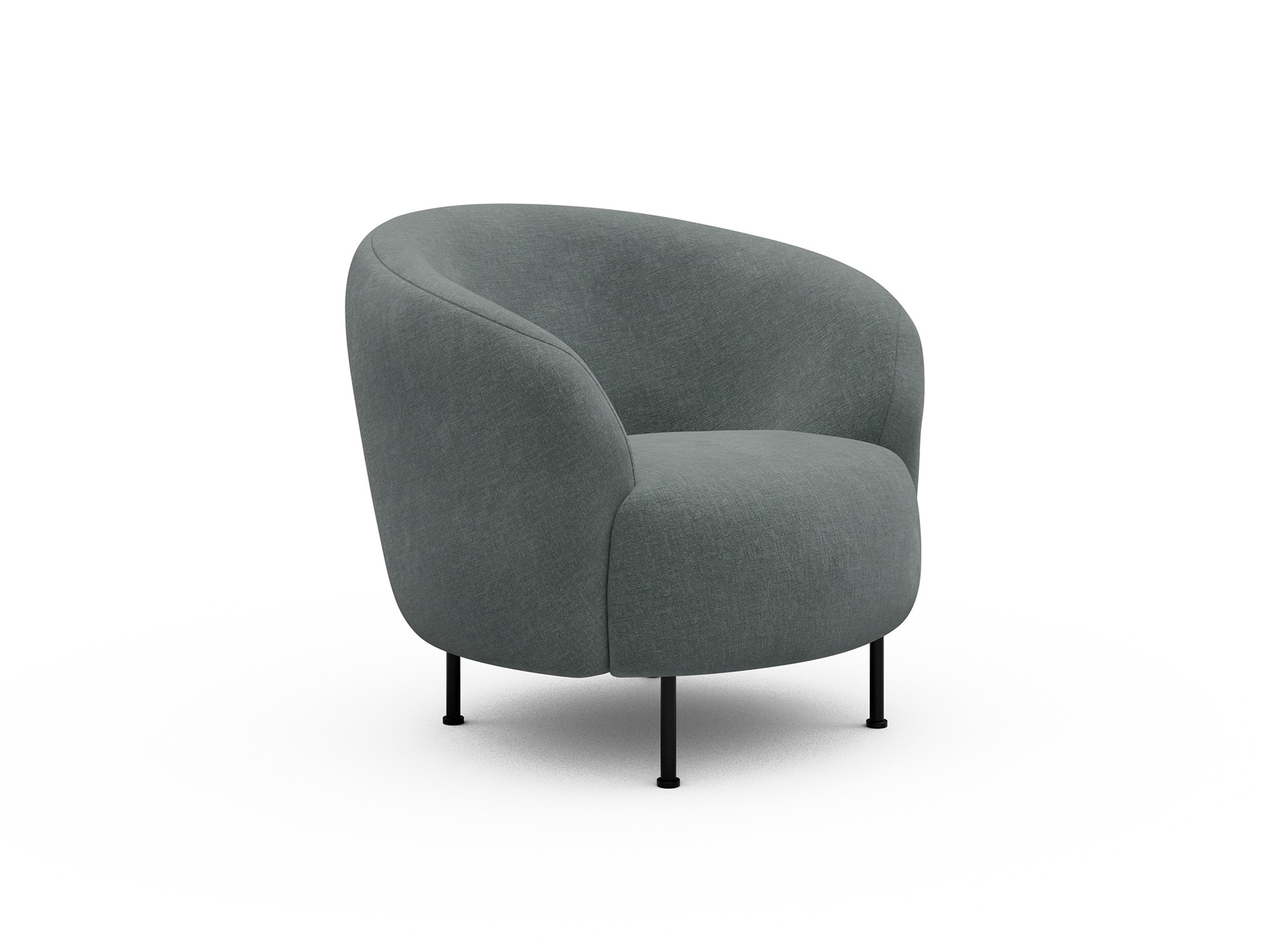 Sessel Ronda Metallbeine Schwarz Samt Smooth 812-Silver-Grey