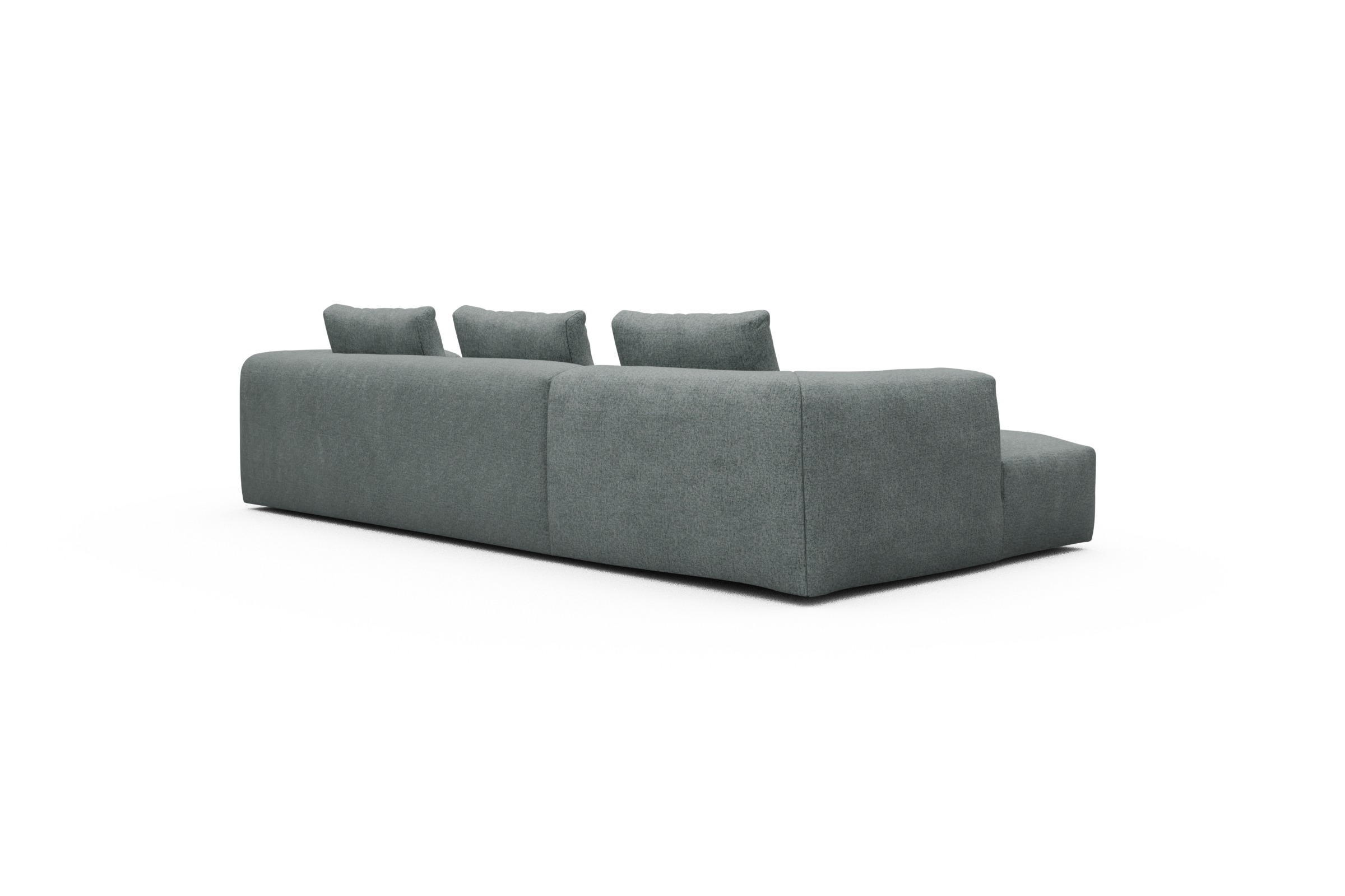 Ecksofa Fred Chaiselongue links mit 2,5-Sitzer Casone-Light-Mixed-Green