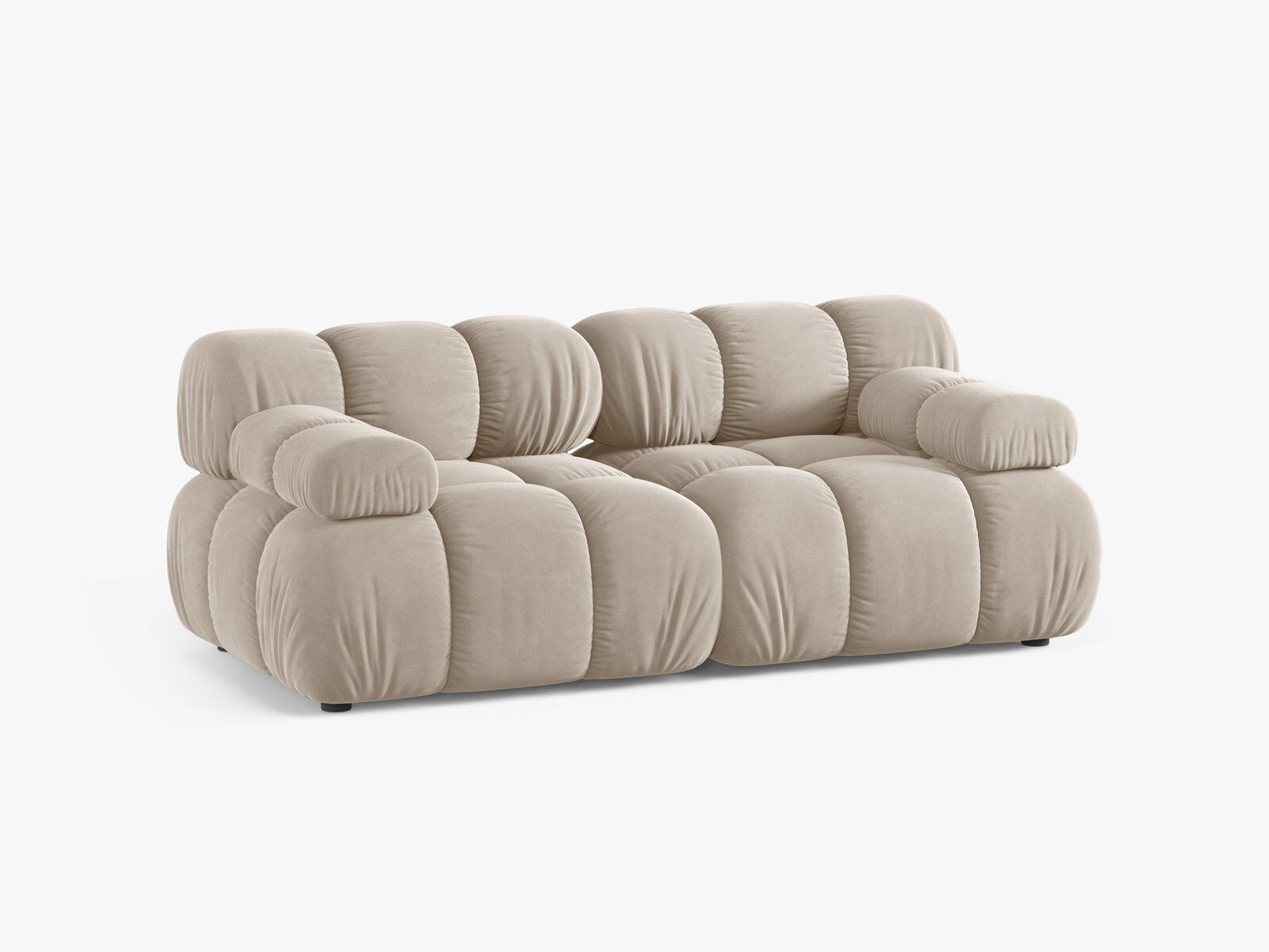 Micadoni Modulares Sofa Bellis 2-Sitzer Samt Bluvel Dunkelbeige