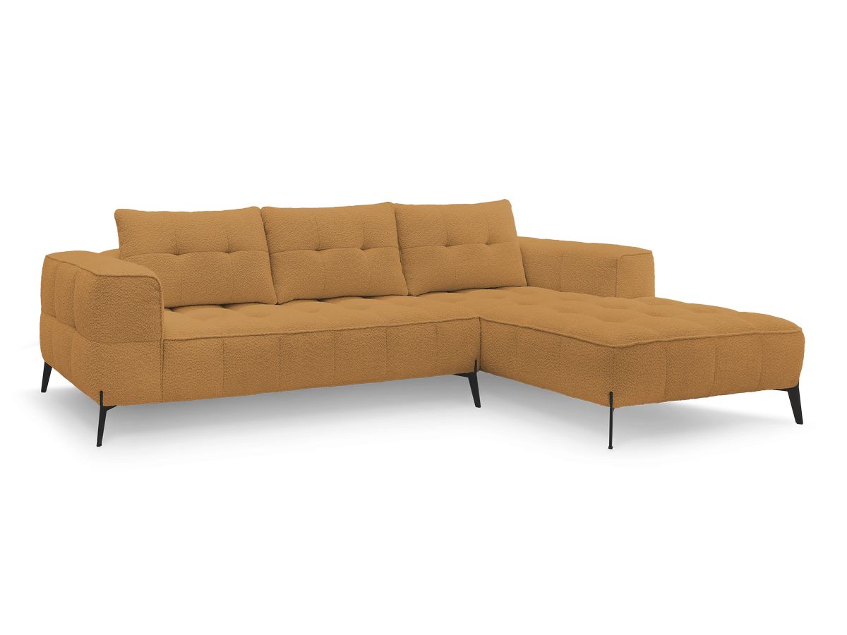 Bobochic Anis Ecksofa Bouclé-Stoff Gelb Ecke rechts