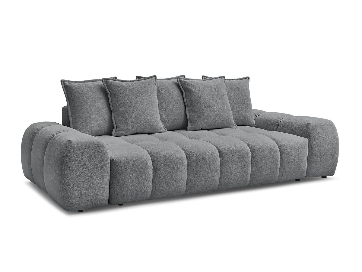 Bobochic Everest Sofa 3-Sitzer, 5 Kissen Melange-Stoff Dunkelgrau