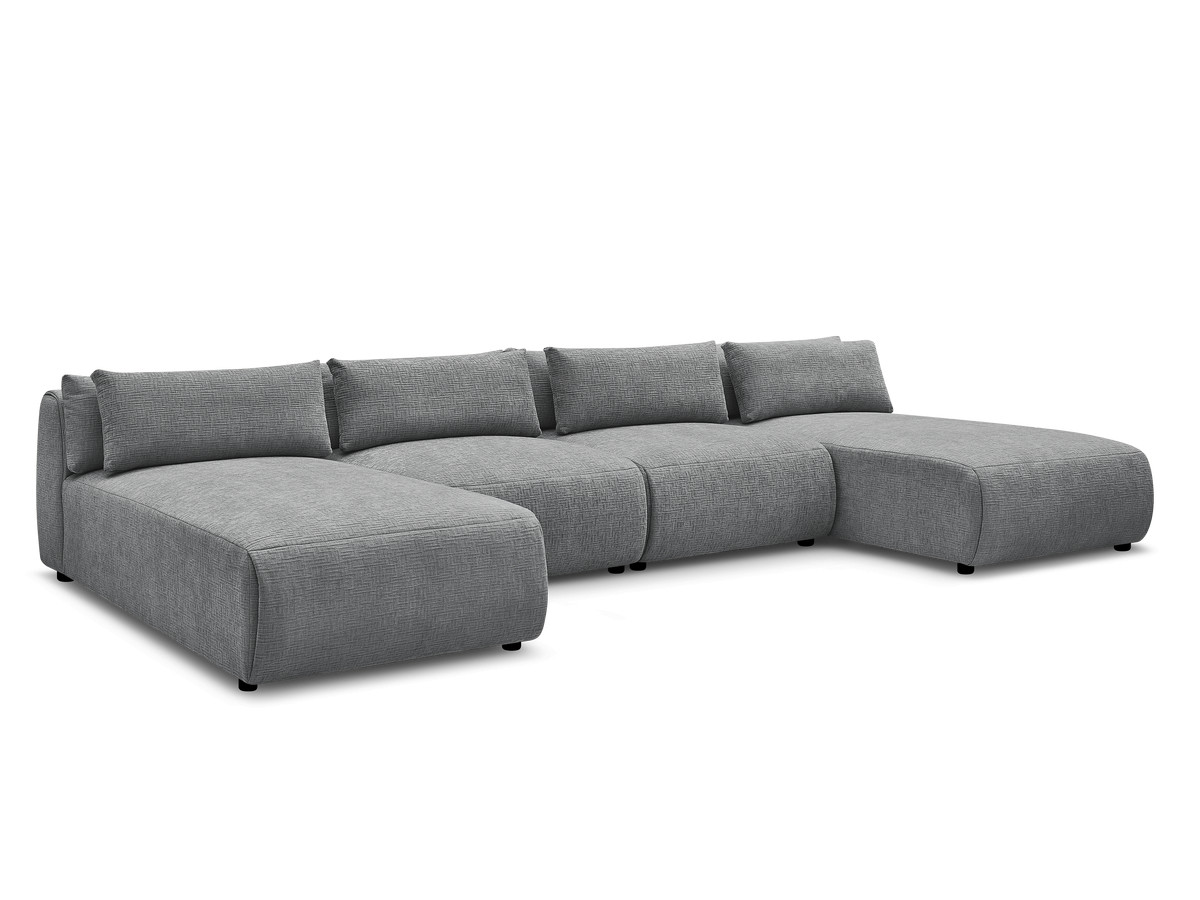 Bobochic Jana Wohnlandschaft Strukturstoff Dunkelgrau