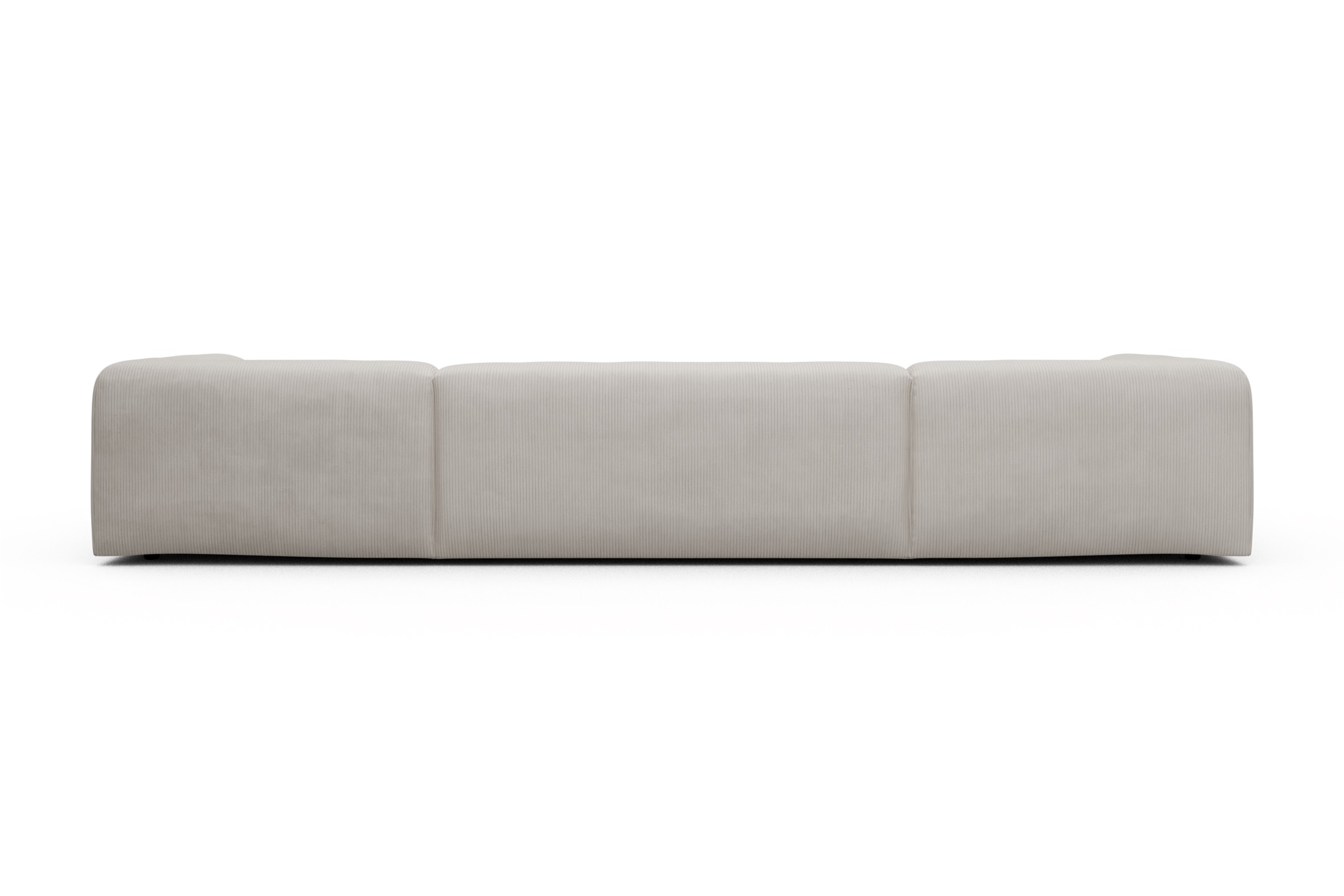 Wohnlandschaft Fred mit 2-Sitzer und Chaiselongue beidseitig Kord Corduroy 594-Ivory