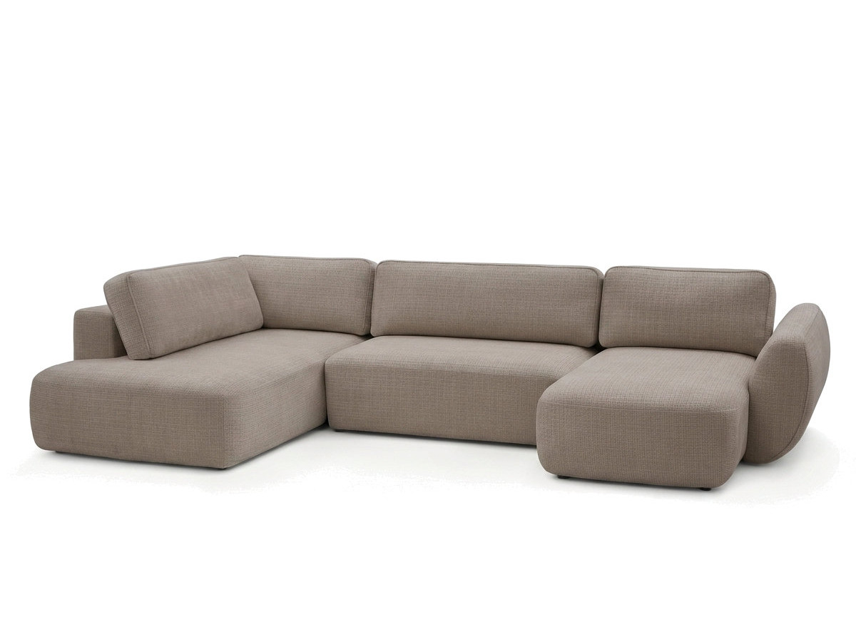 Bobochic Denise Wohnlandschaft Strukturstoff Taupe Ecke rechts