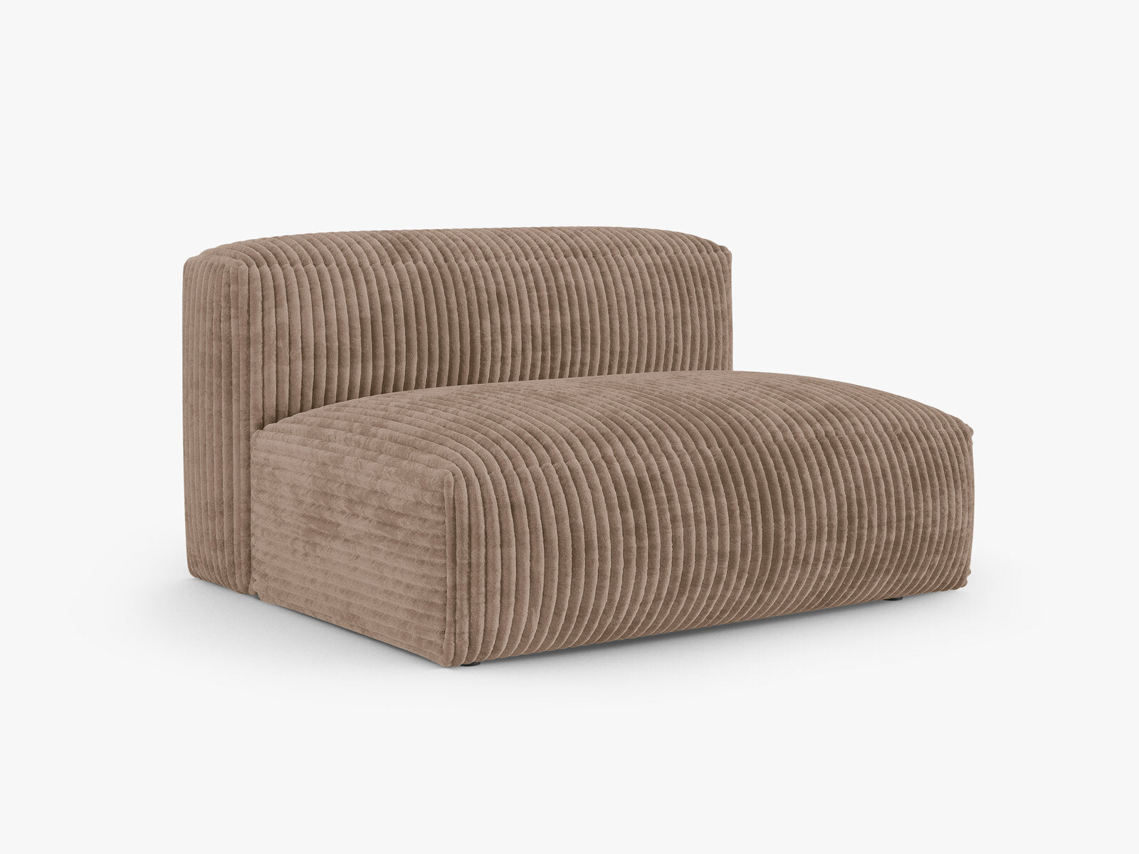 Micadoni Eckmodul mit Armlehne Martina 1-Sitzer Groß 90cm Sitztiefe Rechts Kord Tilia Eichel