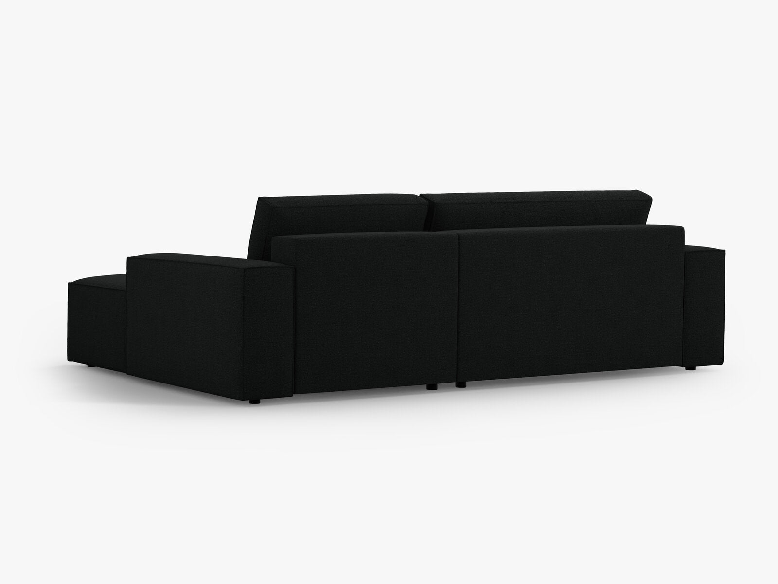 Micadoni Schlaf-Ecksofa Jodie 3-Sitzer Rechts Boucle Schwarz