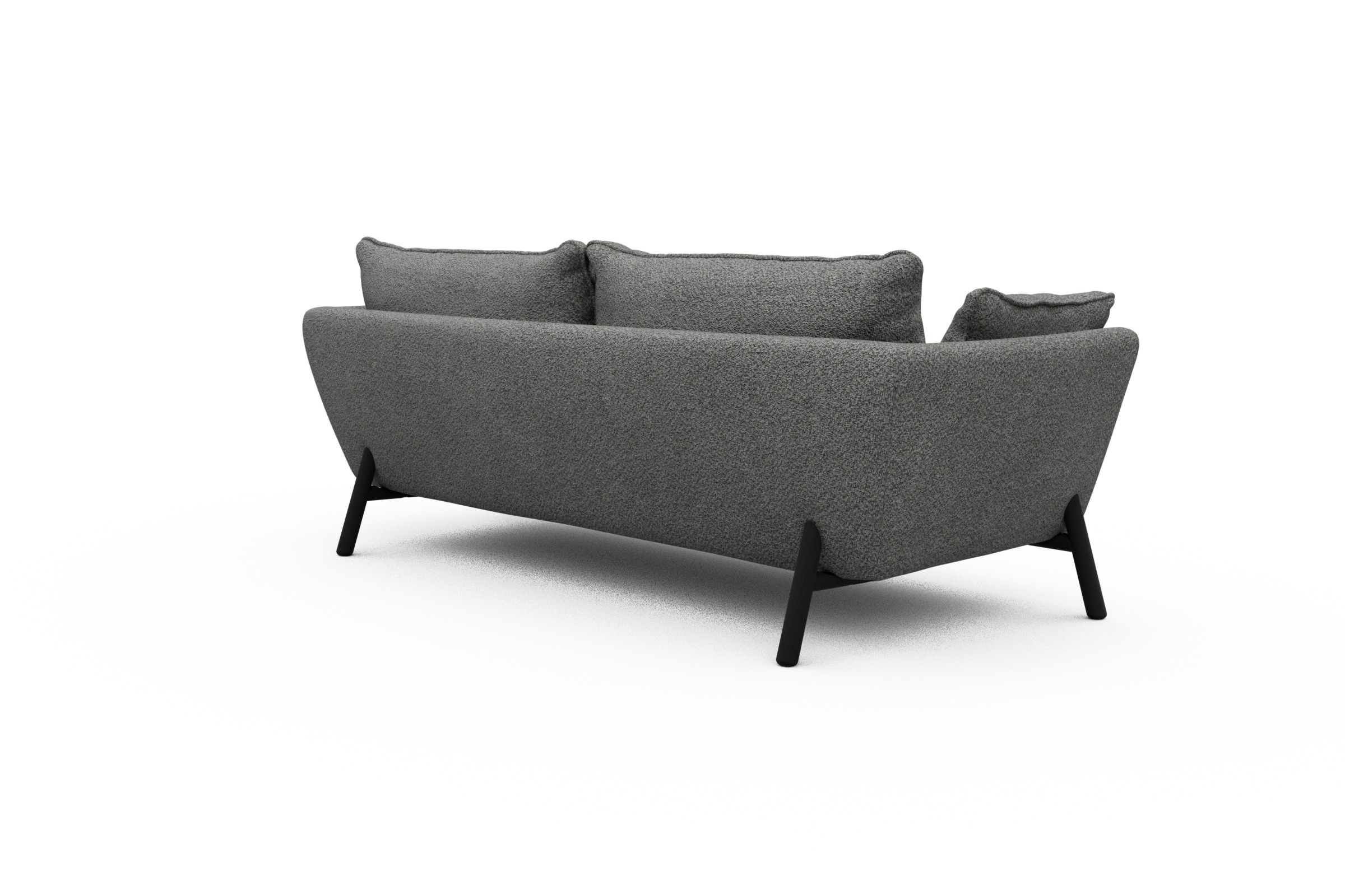 Sofa Emil PREMIUM 3-Sitzer Beinfarbe Eiche Schwarz Vanora-Warm-Grey