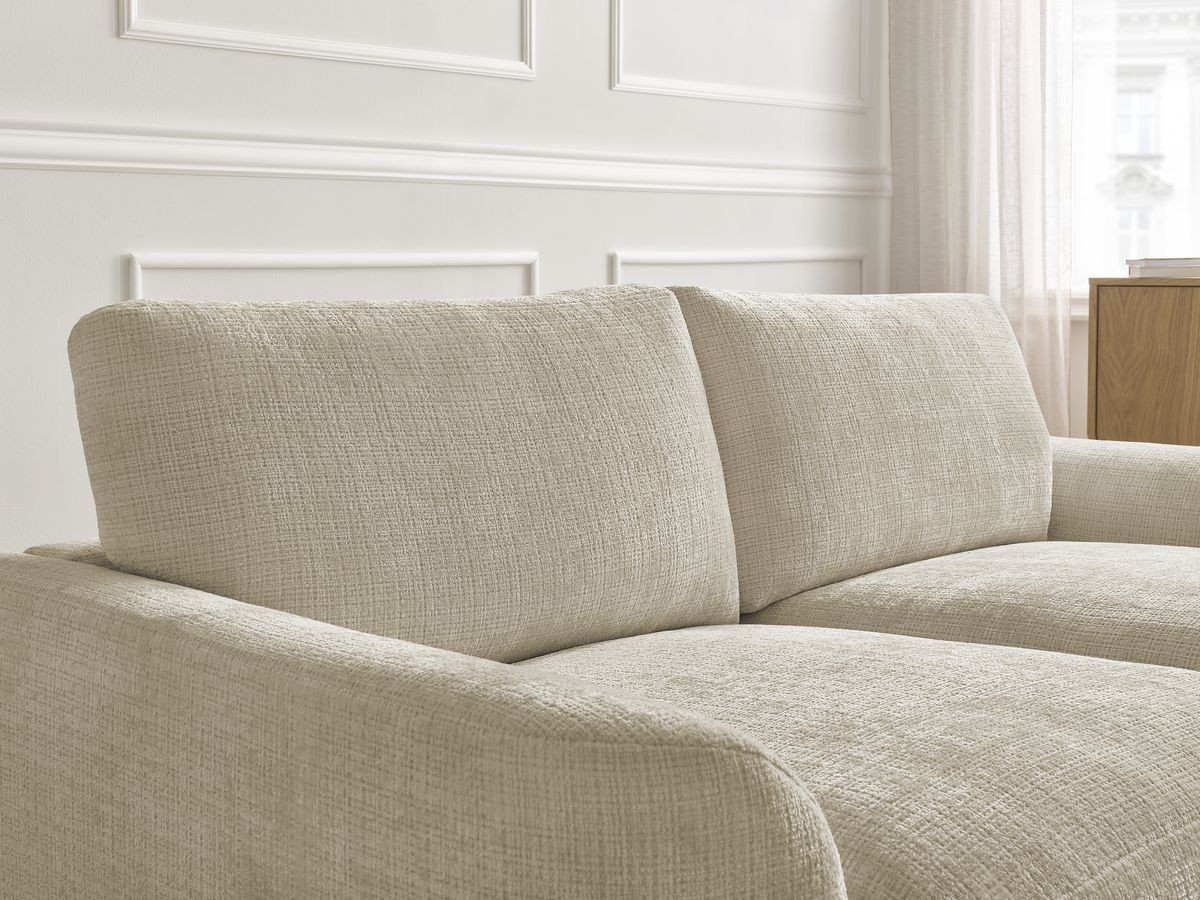Bobochic Leonore Sofa 3-Sitzer Strukturstoff Beige