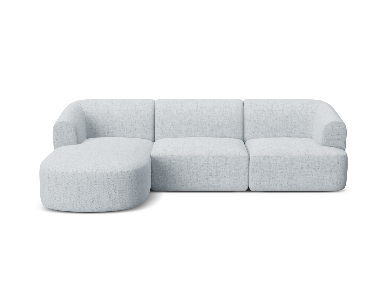Cosmopolitan Design Ecksofa Campi 4-Sitzer Strukturierter Stoff Moly Hellgrau Links