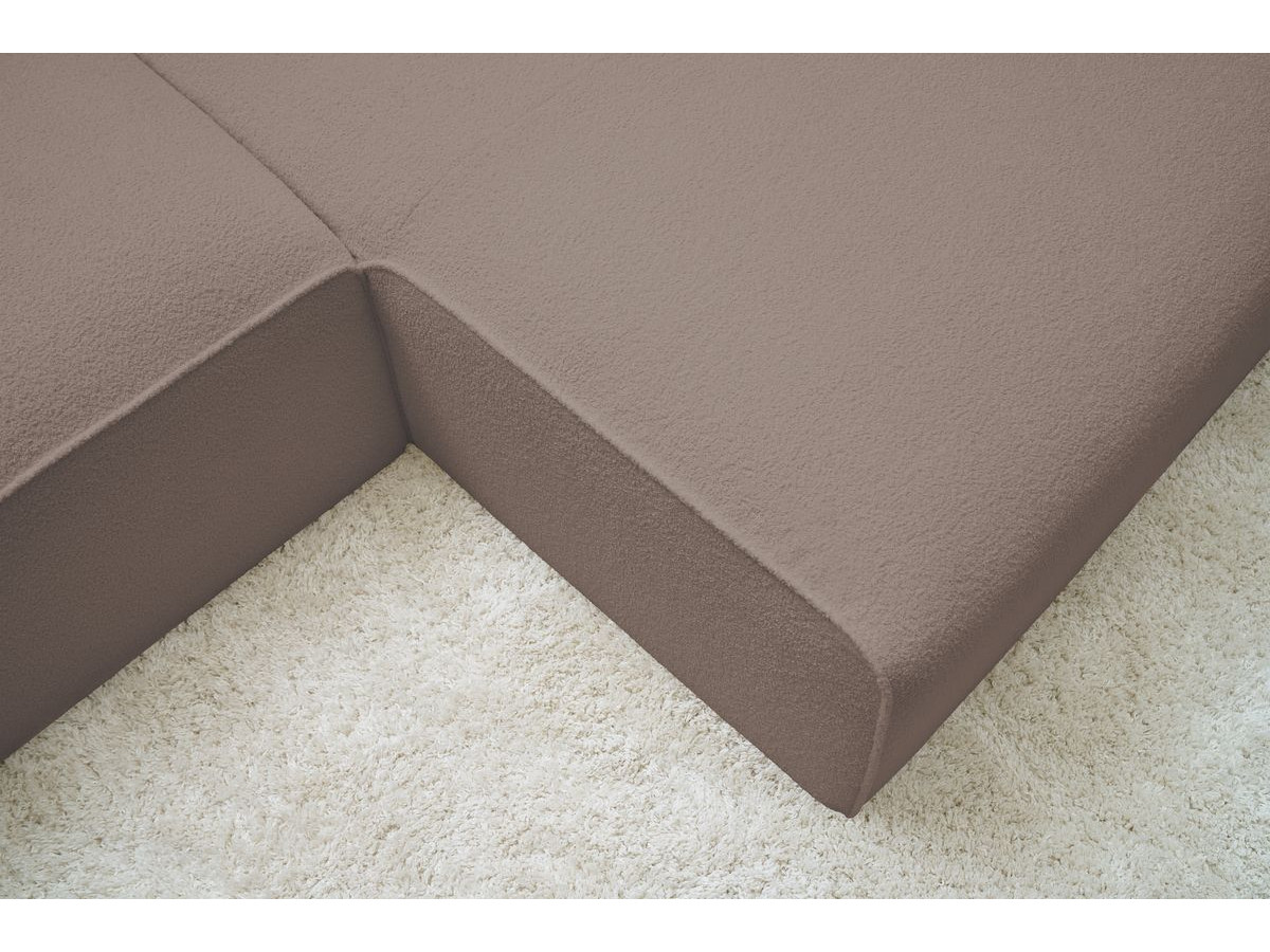 Bobochic Megeve Ecksofa Bouclé-Stoff Braun Ecke rechts
