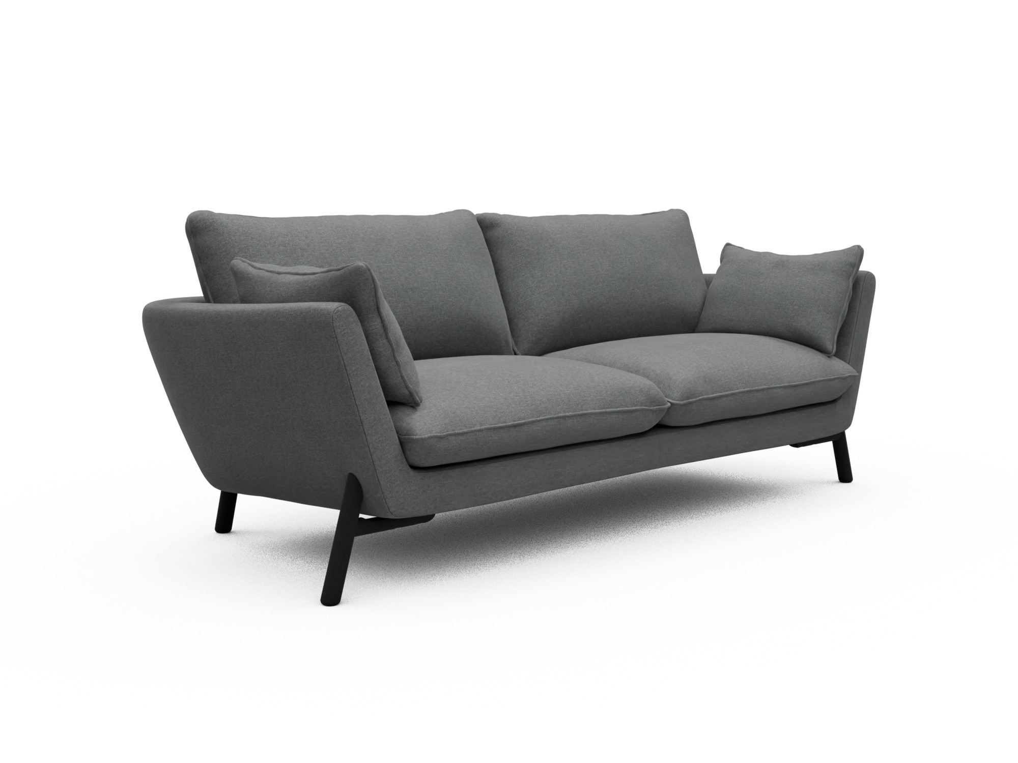 Skandi Home Sofa Emil 3-Sitzer Beinfarbe Eiche Schwarz Satya-Steel moebelfaktor