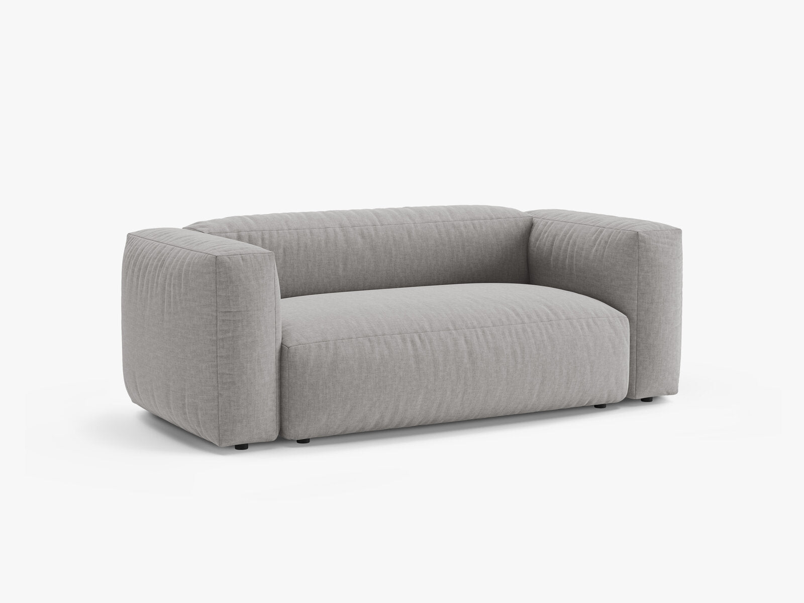 Micadoni Martina Sofa 2-Sitzer Strukturierter Stoff Boston Hellgrau