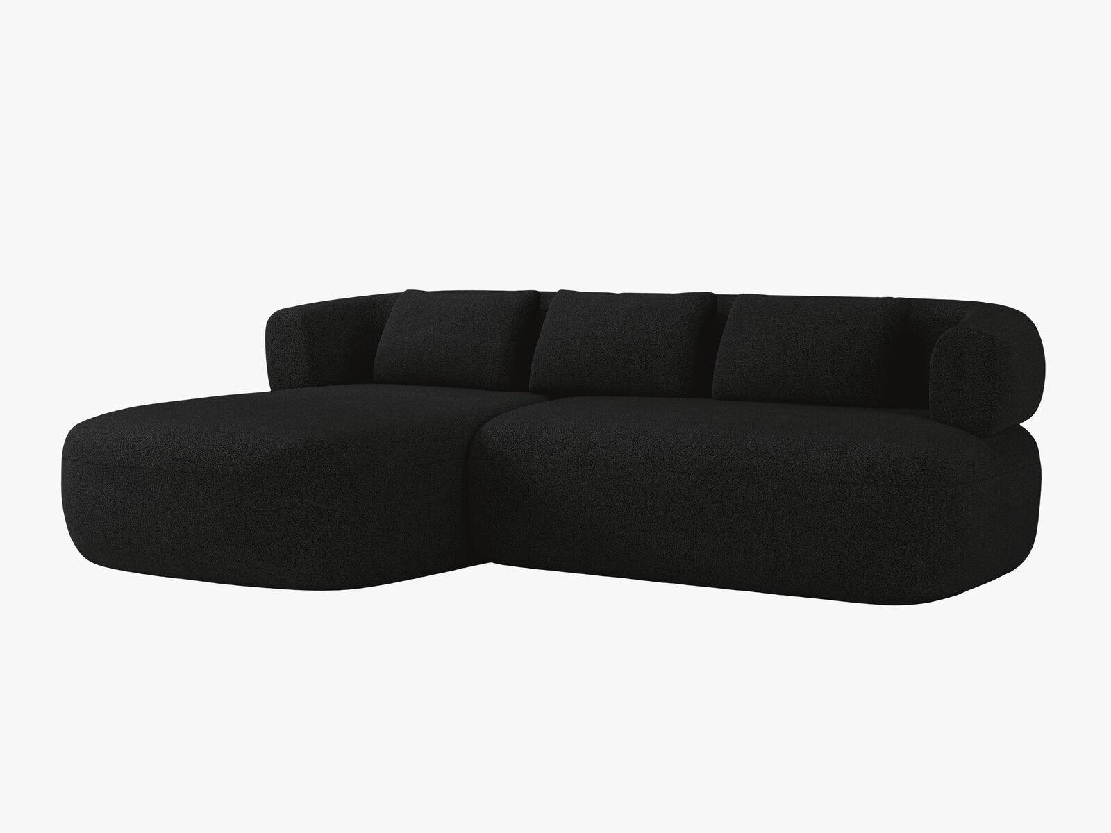 Micadoni 5-Sitzer Ecksofa Jenny Links Boucle Now or Never Schwarz