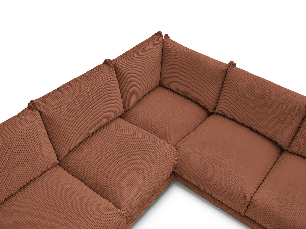 Bobochic Ernest Ecksofa mit Pouf Cordsamt Orange