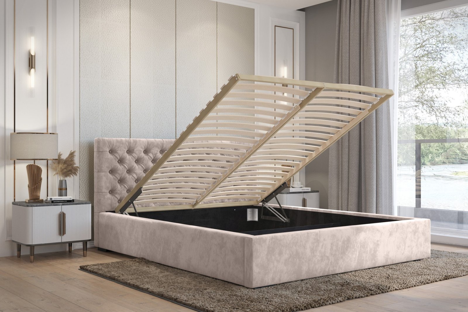 Polsterbett Sento-I Samtstoff 180x200 mit Holzrahmen Magic Velvet 2274