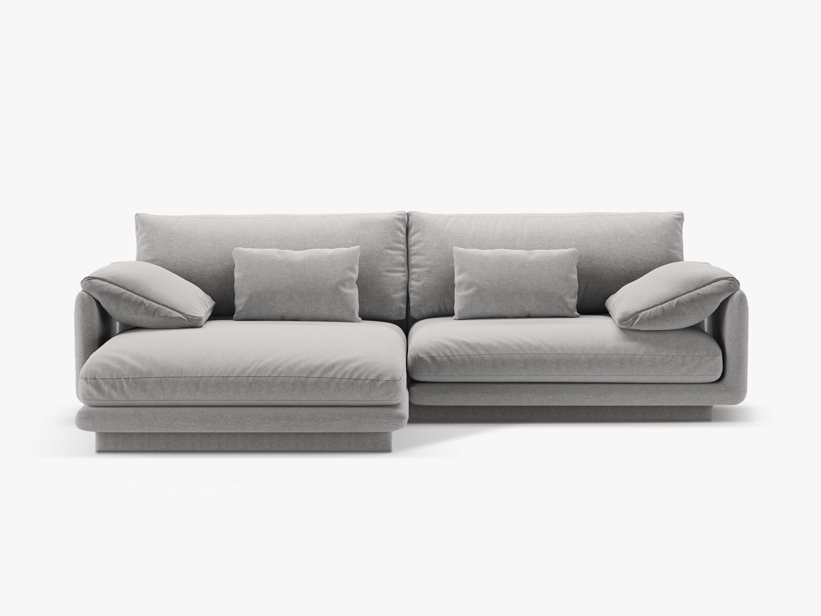 Micadoni Ecksofa Torino 4-Sitzer Links Strukturierter Stoff Hellgrau