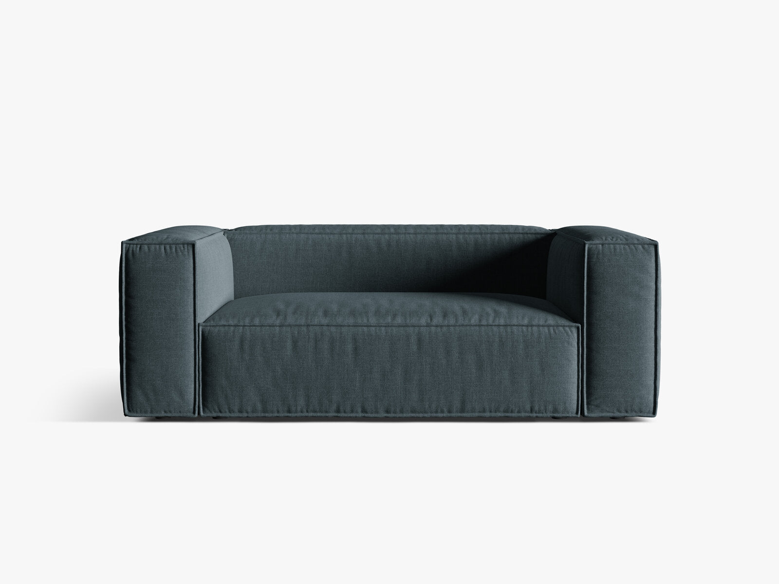 Micadoni Sofa Nuria 2-Sitzer Strukturierter Stoff Dunkel Petrol