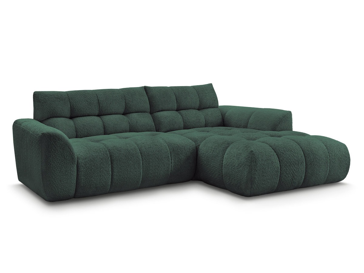 Bobochic Jaya Ecksofa Chenille Dunkelgrün Ecke rechts