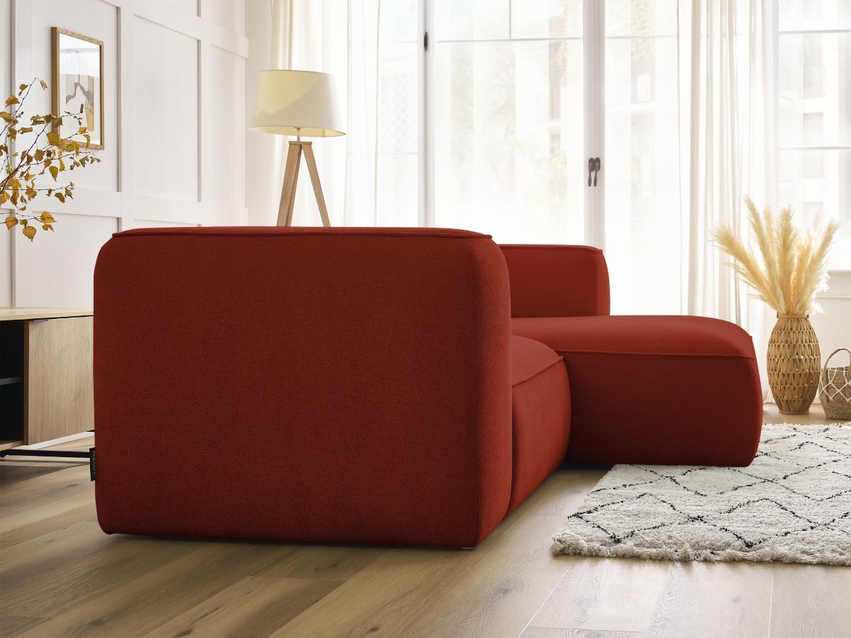 Bobochic Zephyr Ecksofa 260 × 165 cm Strukturstoff Orange Ecke rechts