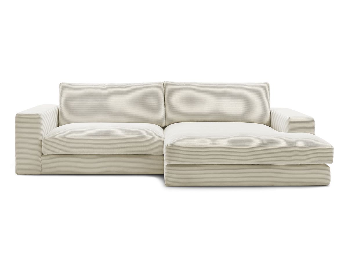 Bobochic Leonard Ecksofa 274 × 159 cm Cordsamt Beige Ecke rechts