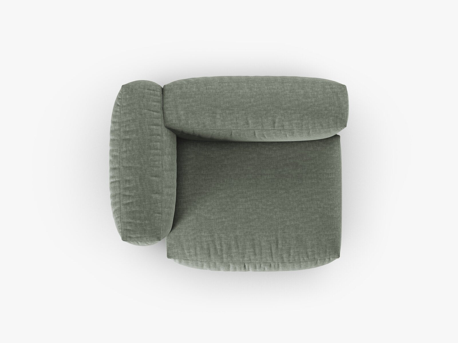 Micadoni Eckmodul mit Armlehne Martina 1-Sitzer 90cm Sitztiefe Links Strukturierter Stoff Boston Moßgrün
