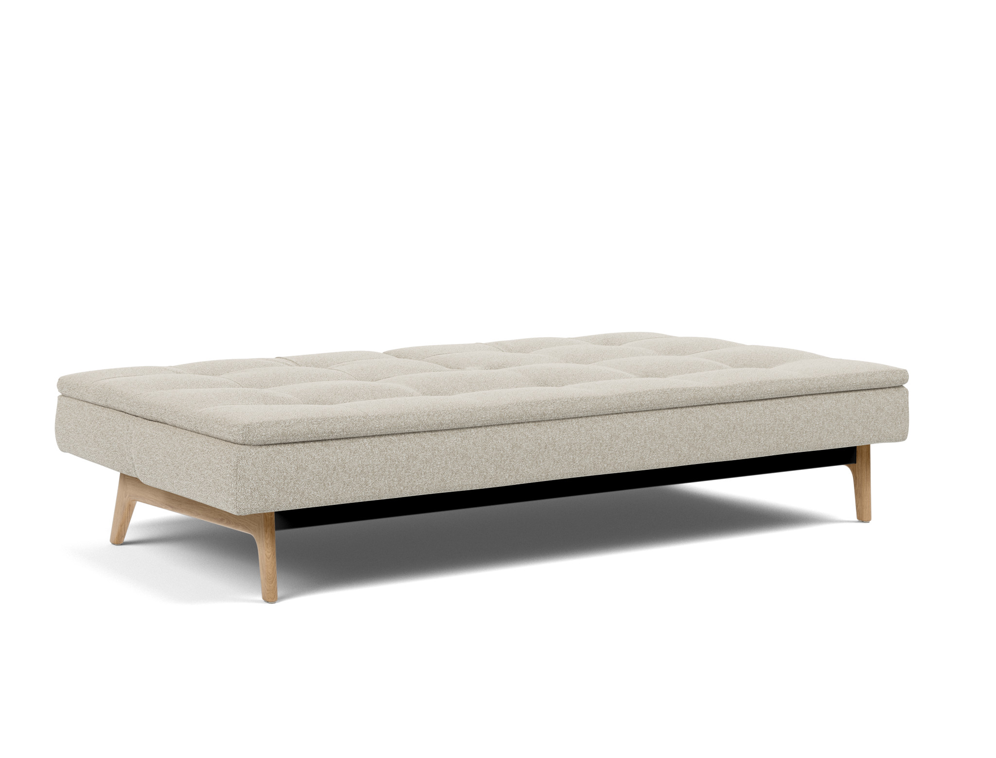 Schlafsofa Dublexo Boucle Skandi 539-Beige Beine Eiche